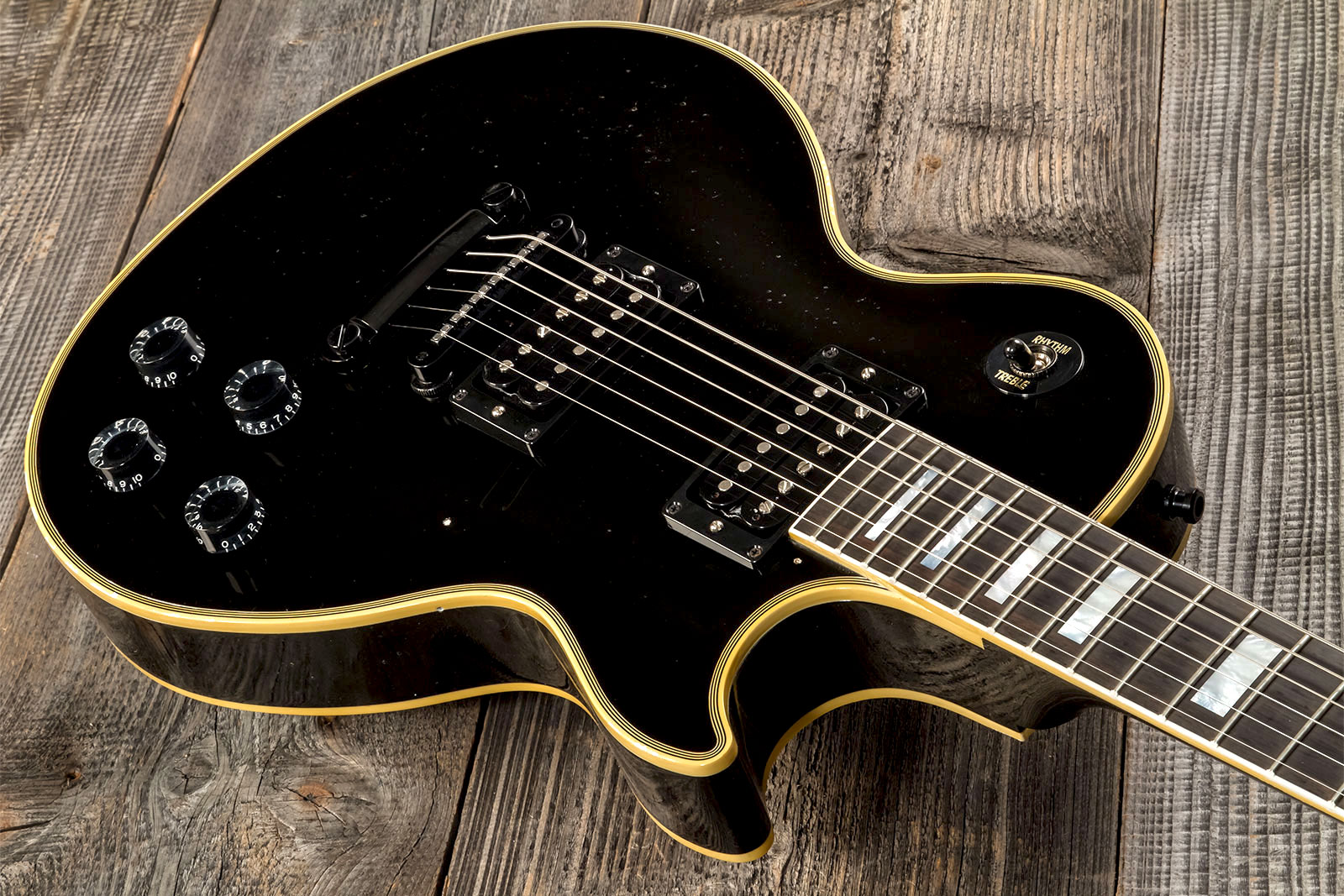 Gibson Custom Shop Kirk Hammett Les Paul Custom 1989 2h Ht Eb #kh28 - Murphy Lab Aged Ebony - Kenmerkende elektrische gitaar - Variation 2