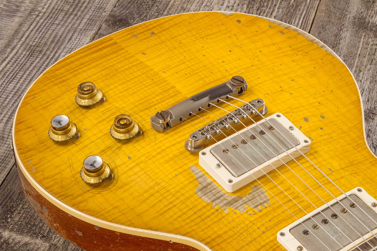 Gibson Custom Shop Kirk Hammett Les Paul Standard Greeny 2h Ht Rw #932582 - Murphy Lab Aged Greeny Burst - Enkel gesneden elektrische gitaar - Variati