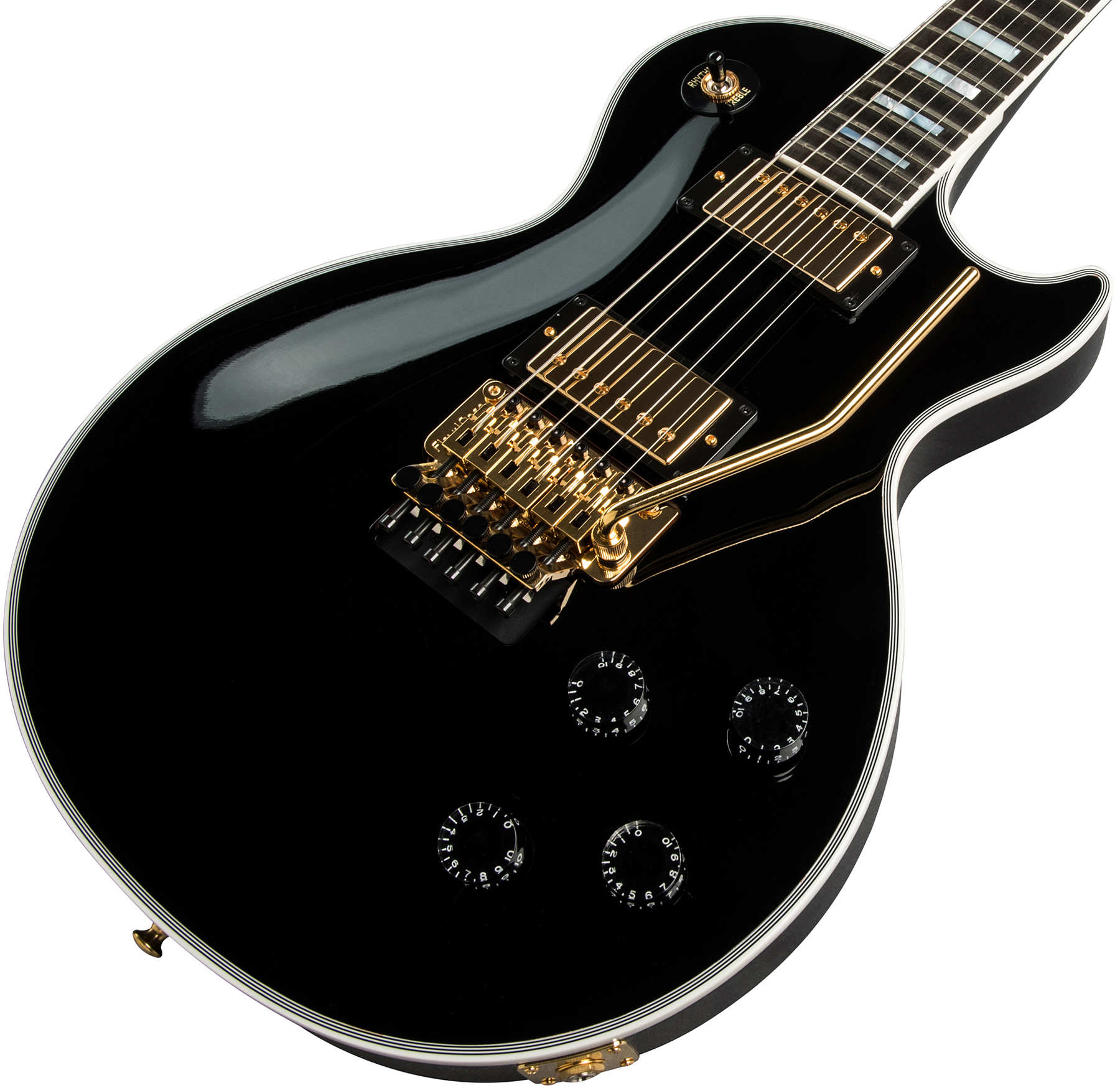 Gibson Custom Shop Les Paul Axcess Custom Floyd Rose 2019 2h Fr Eb - Gloss Ebony - Enkel gesneden elektrische gitaar - Variation 3