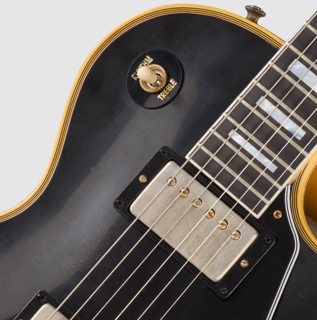 Gibson Custom Shop Les Paul Custom 1968 Le Ltd 2h Ht Eb - Vos Ebony Top / Antique Gold Back - Single cut gitaar - Variation 2