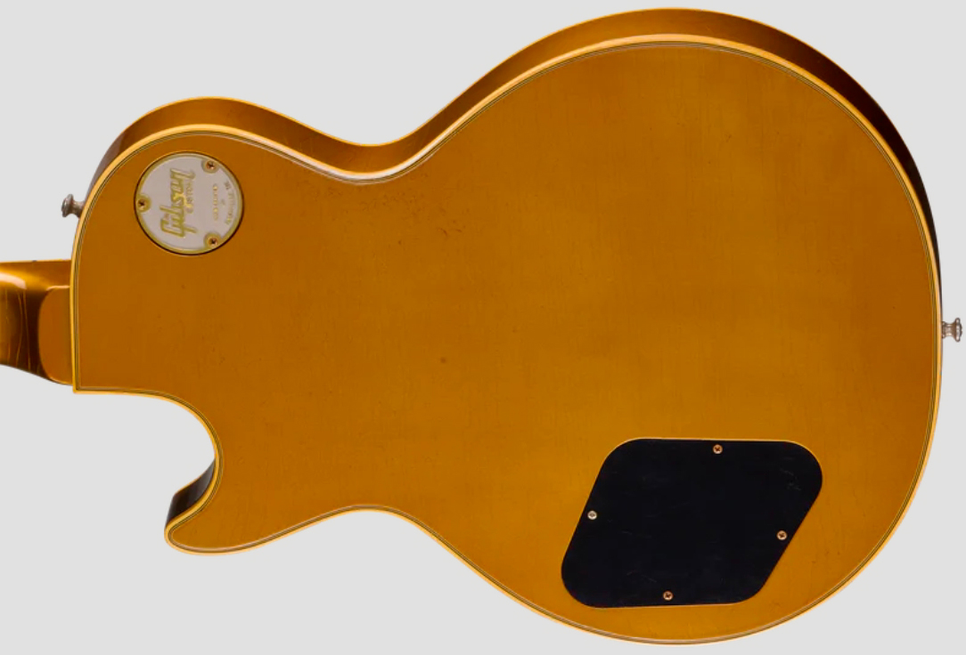 Gibson Custom Shop Les Paul Custom 1968 Le Ltd 2h Ht Eb - Vos Ebony Top / Antique Gold Back - Single cut gitaar - Variation 4