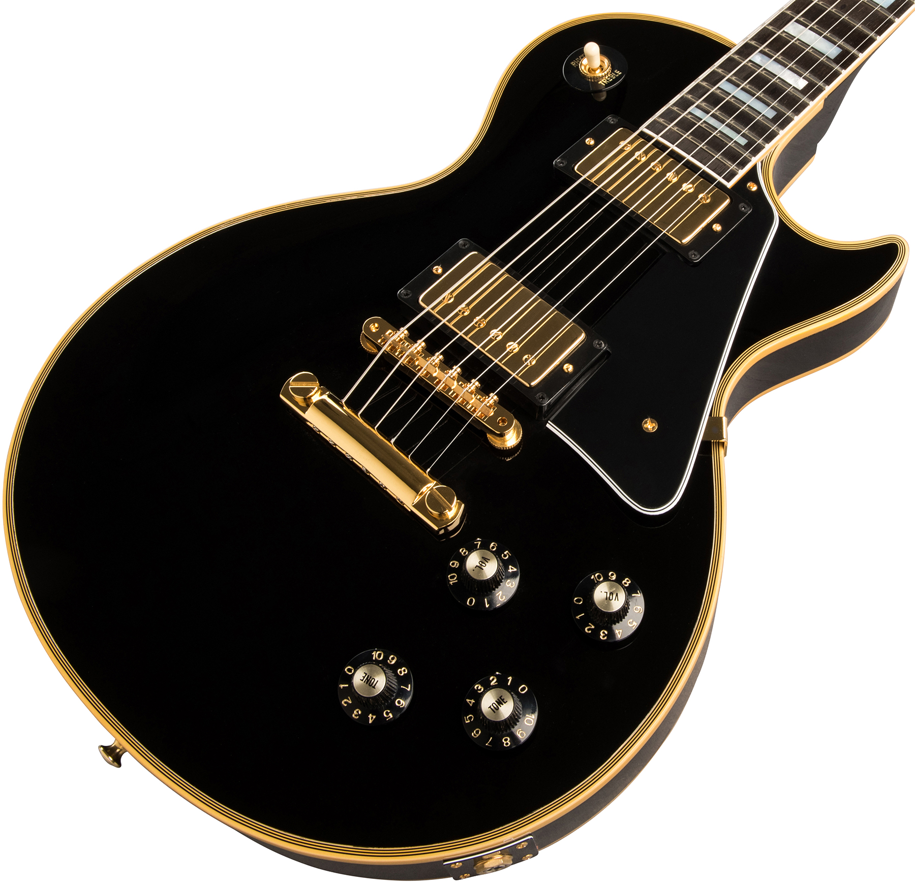 Gibson Custom Shop Les Paul Custom 1968 Reissue 2019 2h Ht Eb - Ebony - Enkel gesneden elektrische gitaar - Variation 3