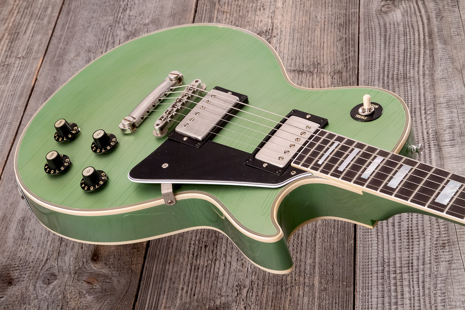 Gibson Custom Shop Les Paul Custom 1968 Reissue 2h Ht Eb - Murphy Lab Light Aging Jade Green - Single cut gitaar - Variation 15