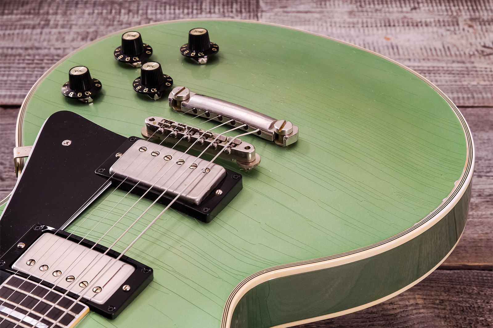 Gibson Custom Shop Les Paul Custom 1968 Reissue 2h Ht Eb - Murphy Lab Light Aging Jade Green - Single cut gitaar - Variation 16