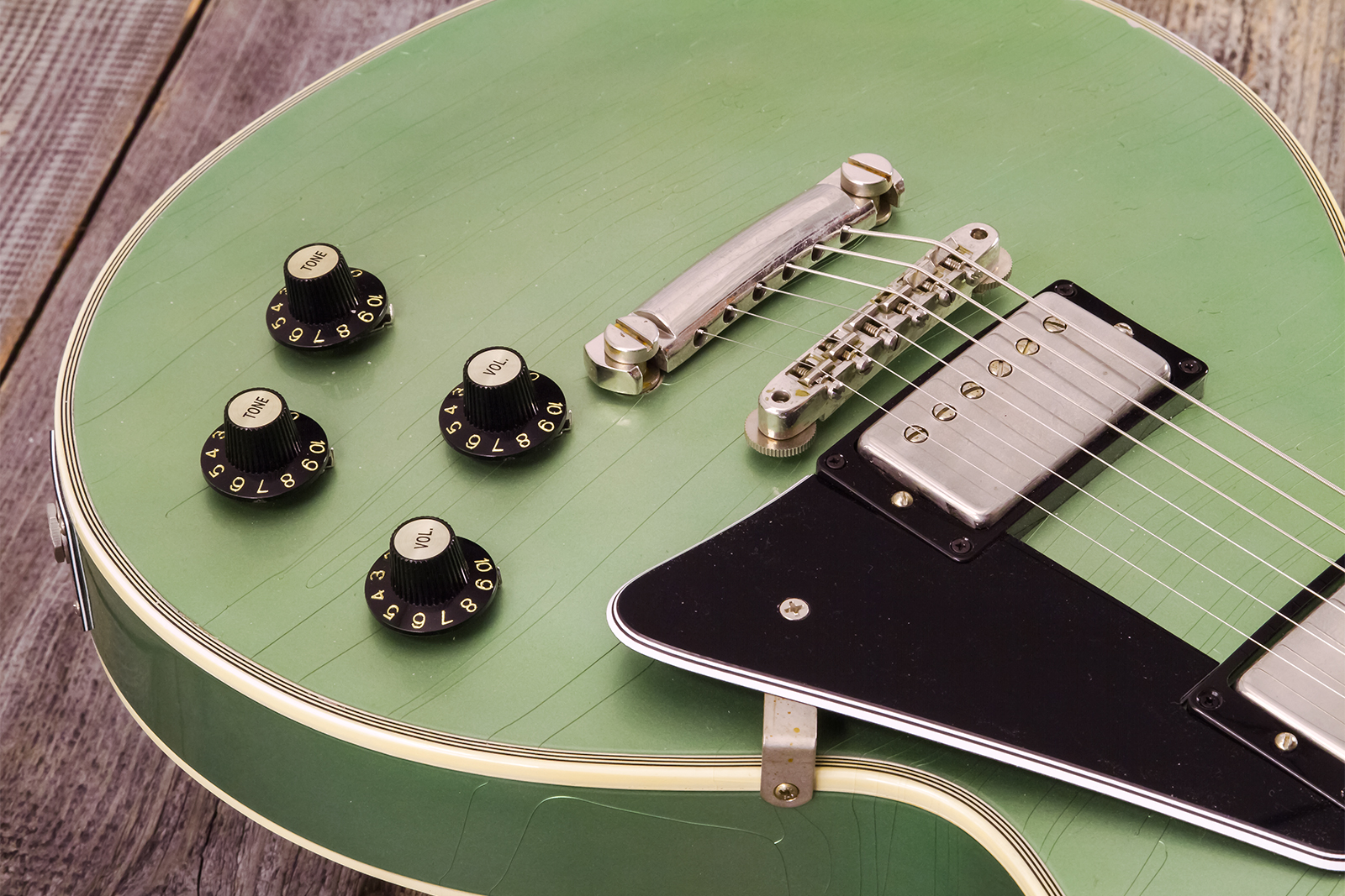 Gibson Custom Shop Les Paul Custom 1968 Reissue 2h Ht Eb - Murphy Lab Light Aging Jade Green - Single cut gitaar - Variation 17