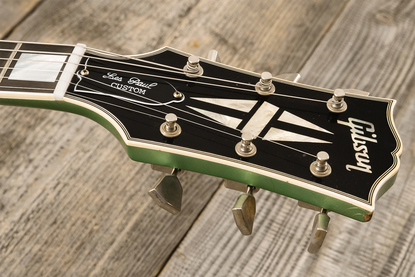 Gibson Custom Shop Les Paul Custom 1968 Reissue 2h Ht Eb - Murphy Lab Light Aging Jade Green - Single cut gitaar - Variation 20