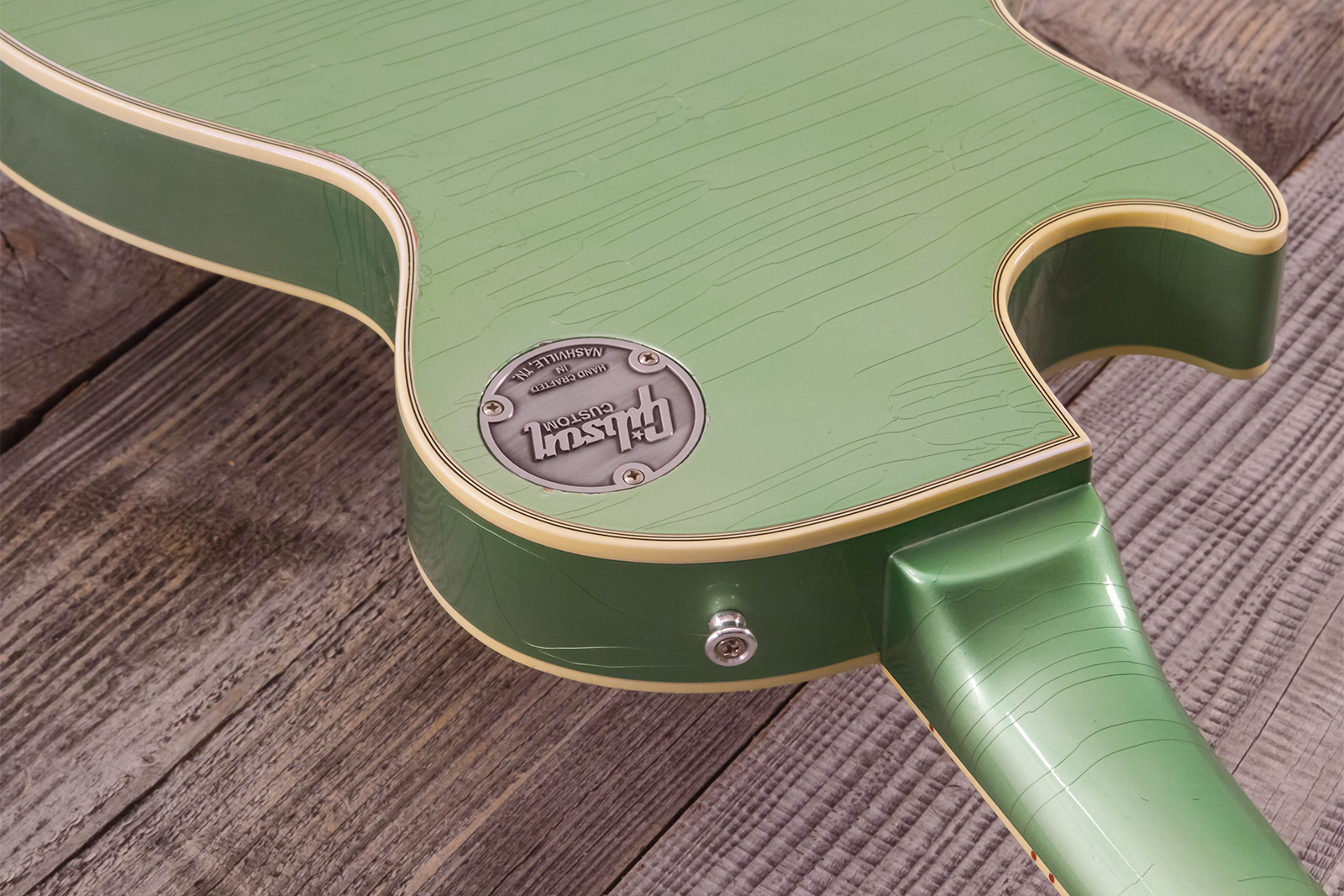 Gibson Custom Shop Les Paul Custom 1968 Reissue 2h Ht Eb - Murphy Lab Light Aging Jade Green - Single cut gitaar - Variation 23