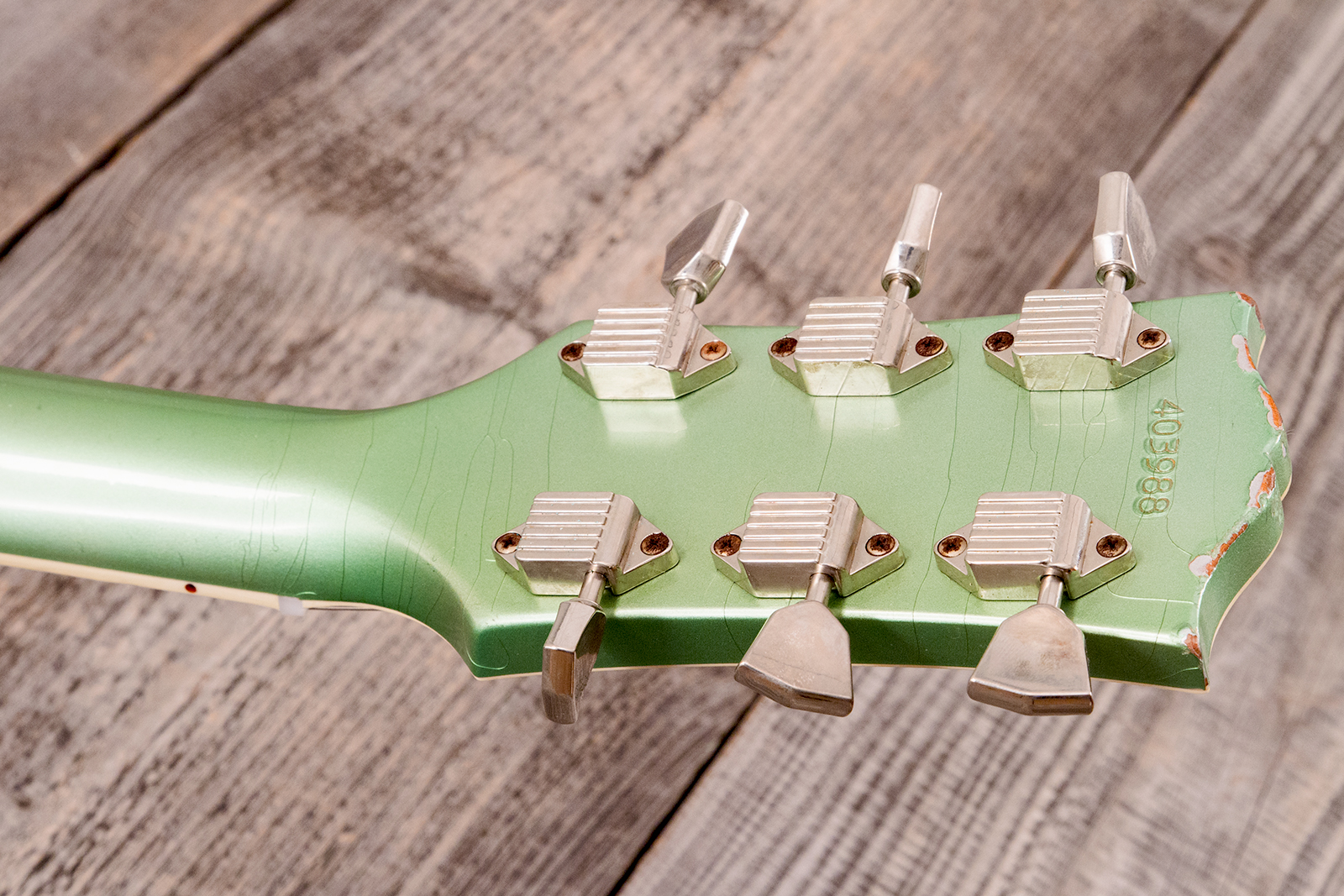 Gibson Custom Shop Les Paul Custom 1968 Reissue 2h Ht Eb - Murphy Lab Light Aging Jade Green - Single cut gitaar - Variation 25