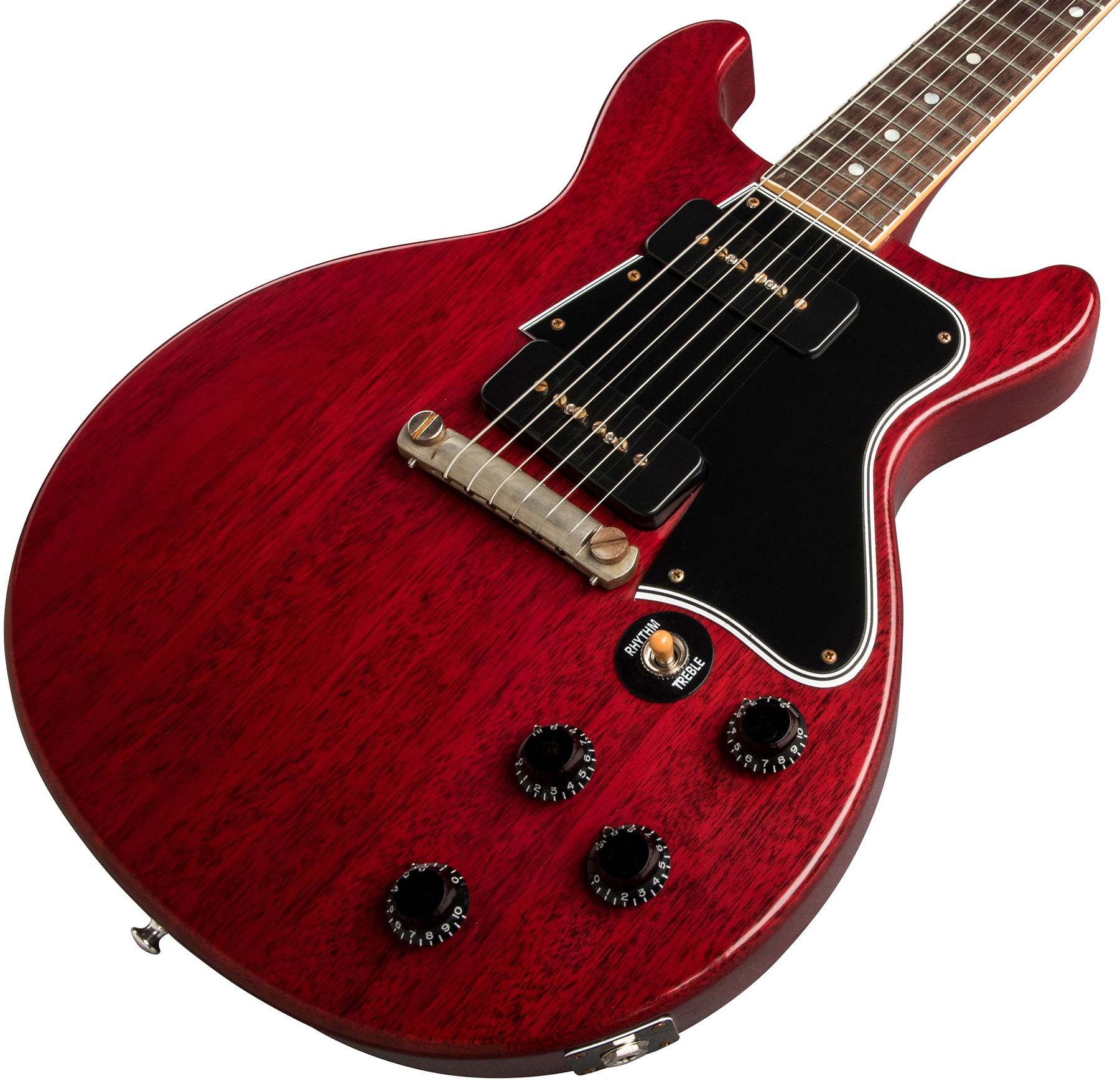 Gibson Custom Shop Les Paul Special 1960 Double Cut Reissue 2p90 Ht Rw - Vos Cherry Red - Enkel gesneden elektrische gitaar - Variation 3
