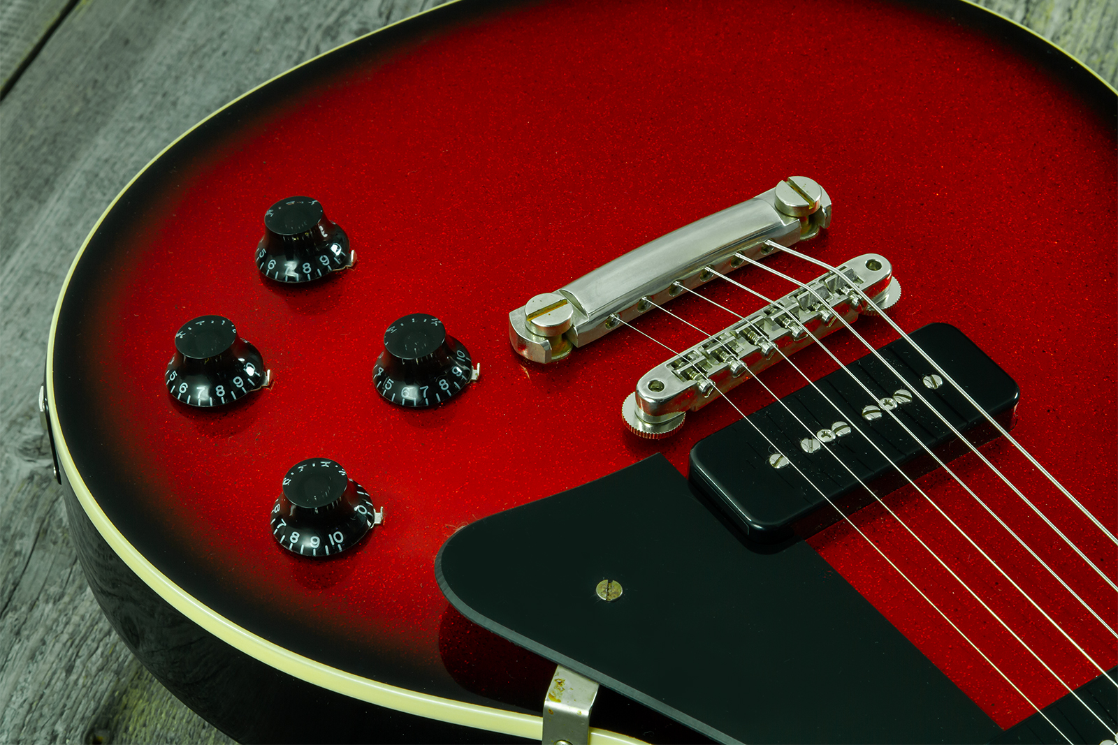 Gibson Custom Shop Les Paul Standard 1956 2p90 Ht Rw #65457 - Vos Red Sparkle Burst - Single cut gitaar - Variation 3