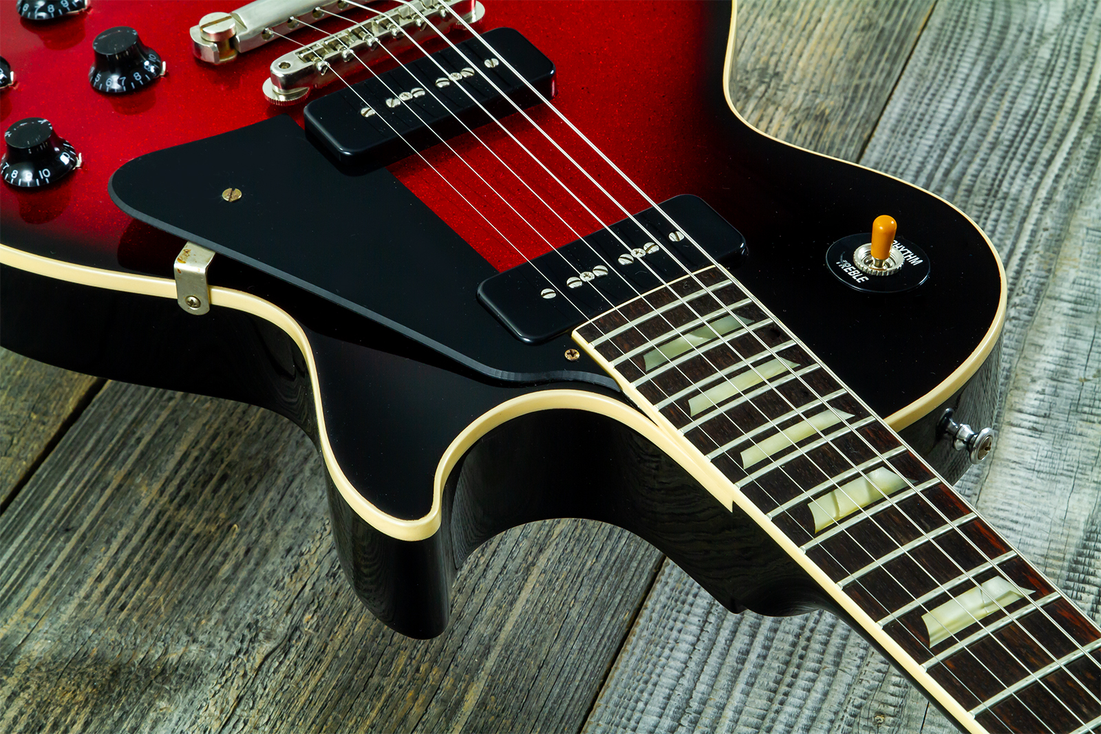 Gibson Custom Shop Les Paul Standard 1956 2p90 Ht Rw #65457 - Vos Red Sparkle Burst - Single cut gitaar - Variation 4