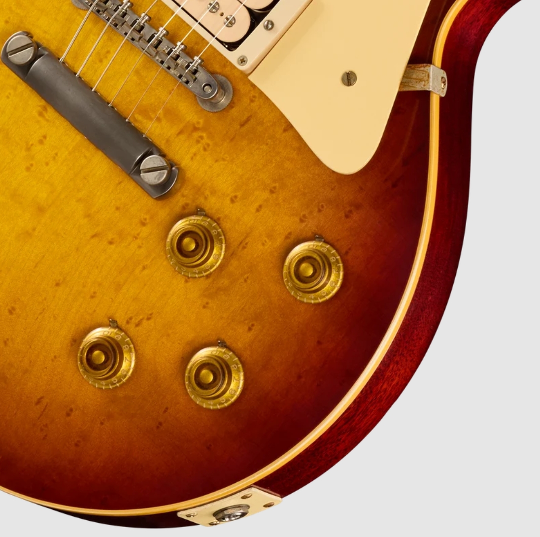 Gibson Custom Shop Les Paul Standard 1959 Birdseye Maple Le Ltd 2h Ht Rw - Murphy Lab Light Aged Peach Tea Burst - Single cut gitaar - Variation 3