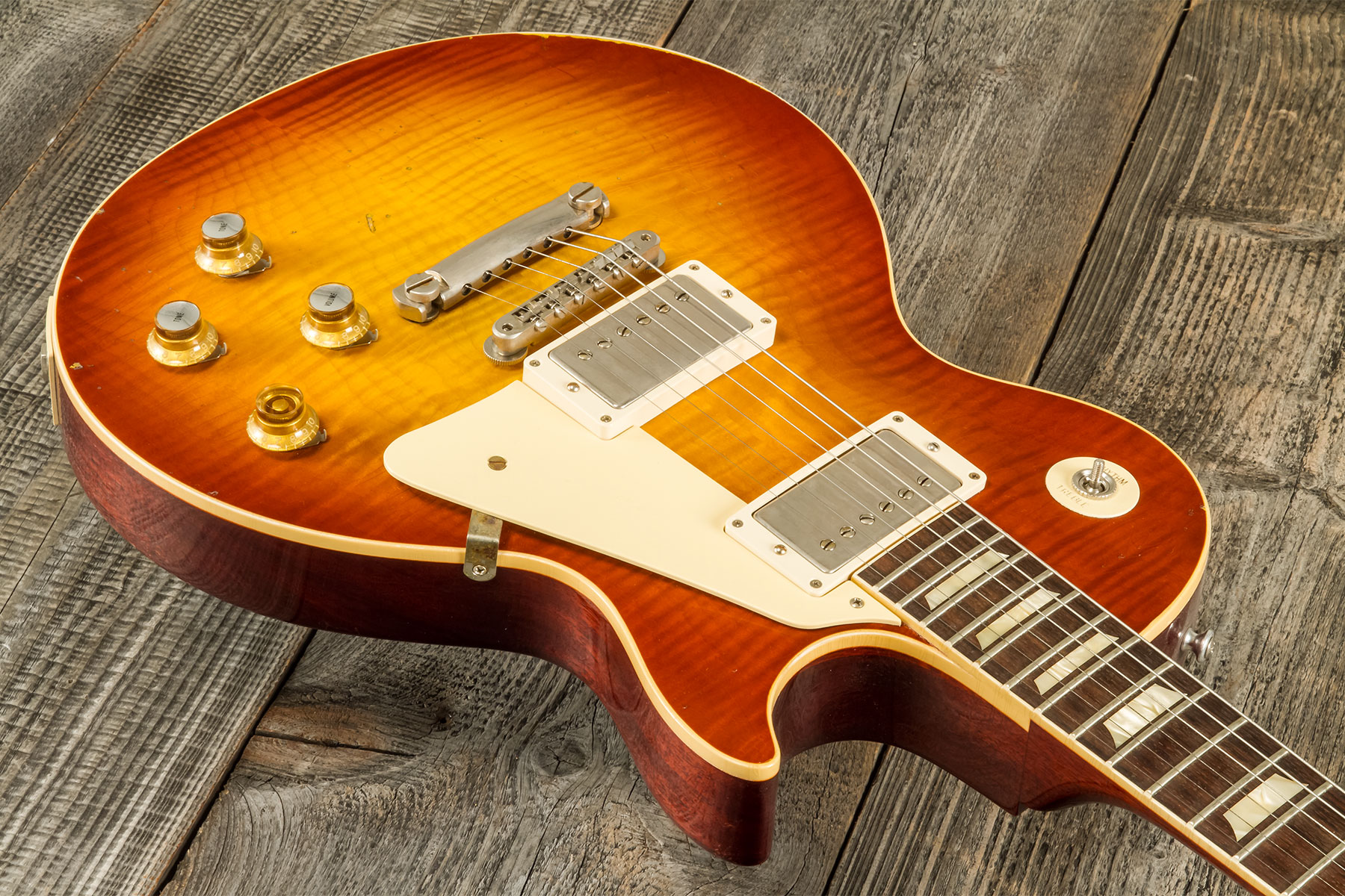 Gibson Custom Shop Les Paul Standard 1960 Reissue 2h Ht Rw #001144 - Murphy Lab Light Aged Tomato Soup Burst - Enkel gesneden elektrische gitaar - Var