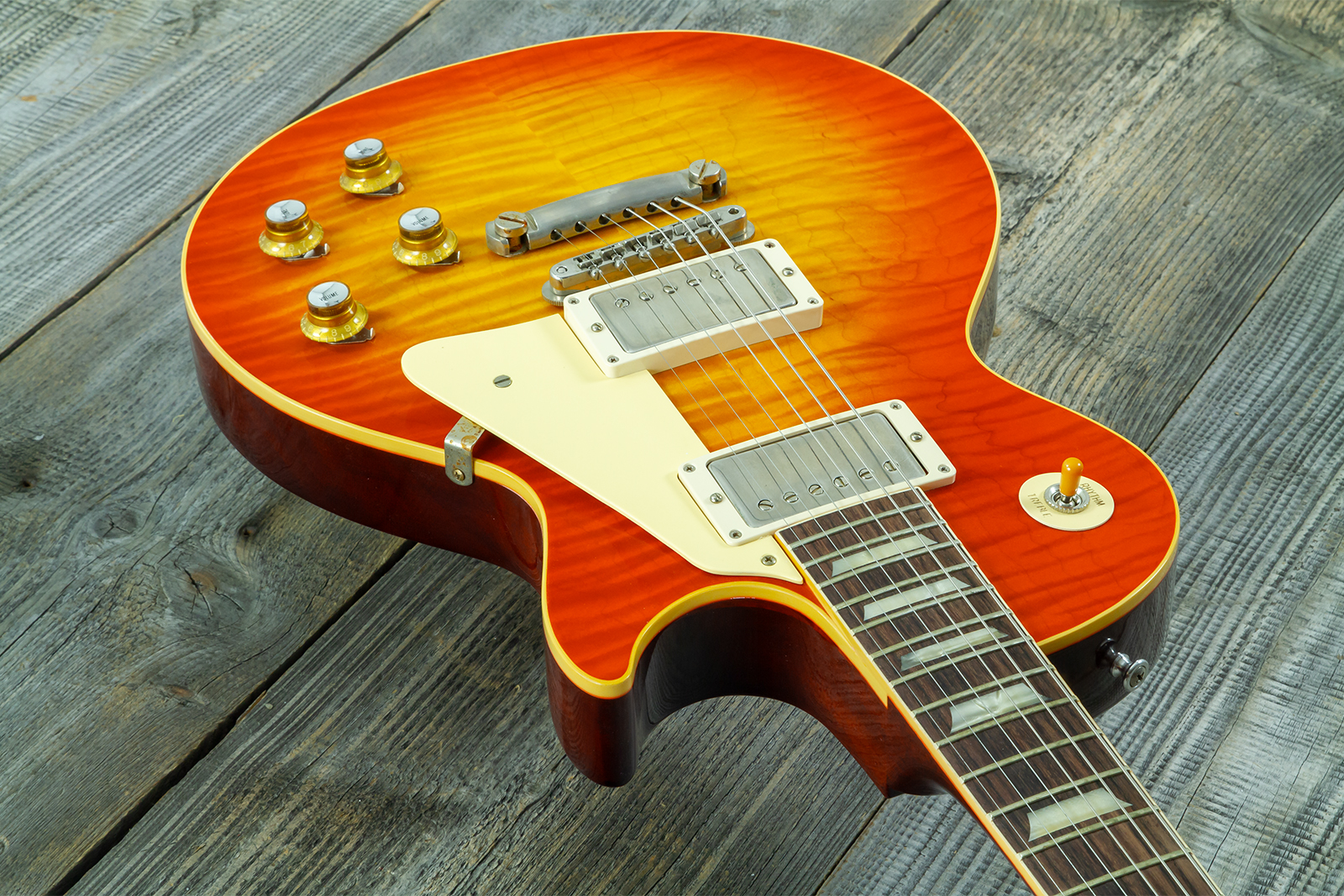 Gibson Custom Shop Les Paul Standard 1960 Reissue 2h Ht Rw #04234 - Vos Tangerine Burst - Single cut gitaar - Variation 6