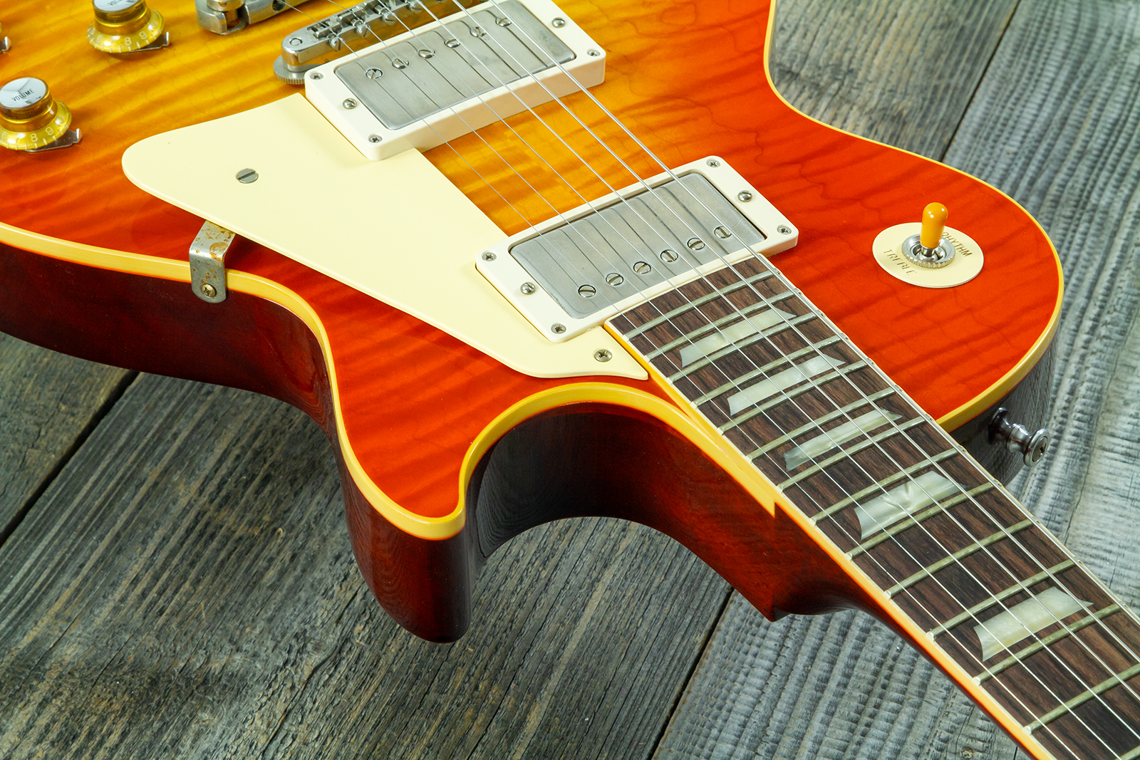 Gibson Custom Shop Les Paul Standard 1960 Reissue 2h Ht Rw #04234 - Vos Tangerine Burst - Single cut gitaar - Variation 8