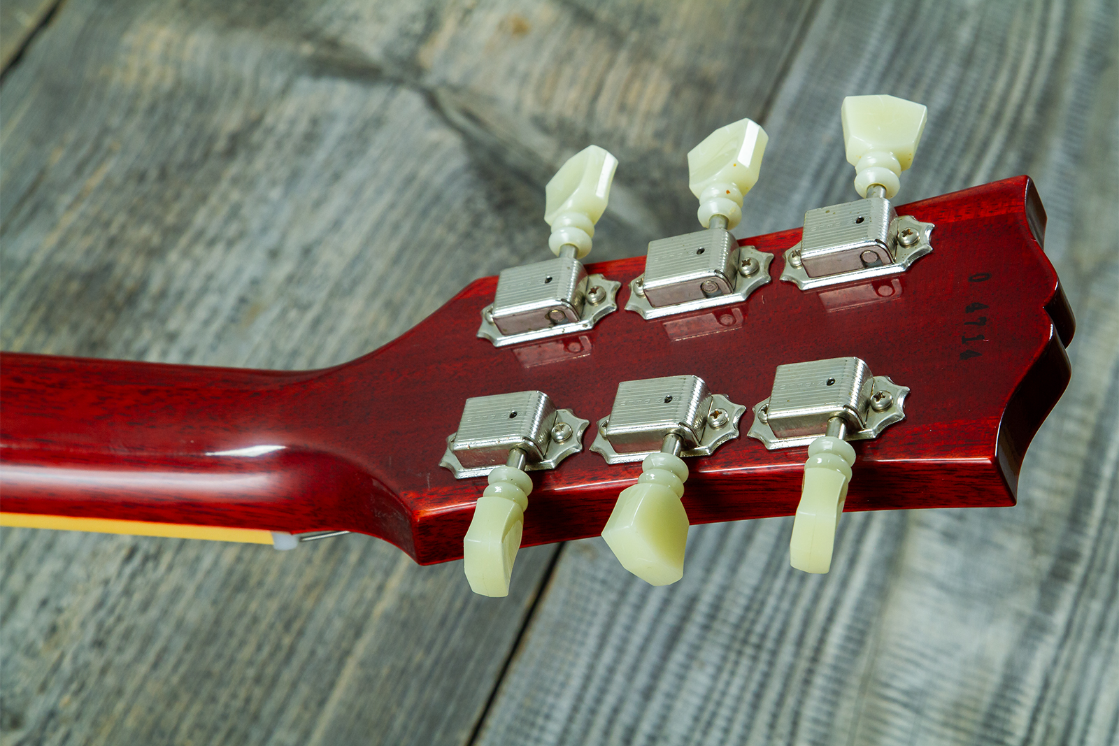 Gibson Custom Shop Les Paul Standard 1960 Reissue 2h Ht Rw #04714 - Vos Washed Cherry Sunburst - Single cut gitaar - Variation 13