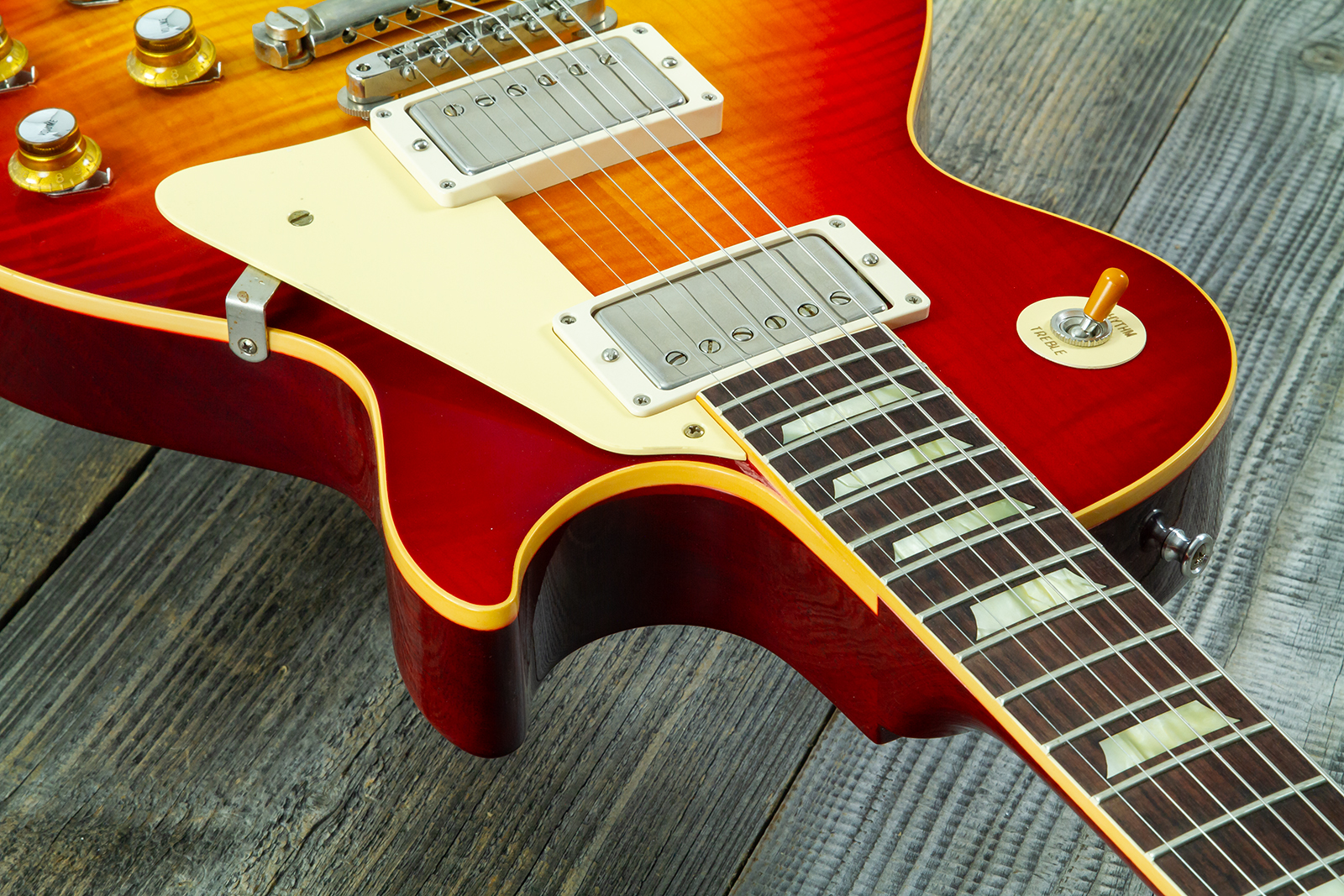 Gibson Custom Shop Les Paul Standard 1960 Reissue 2h Ht Rw #04714 - Vos Washed Cherry Sunburst - Single cut gitaar - Variation 7