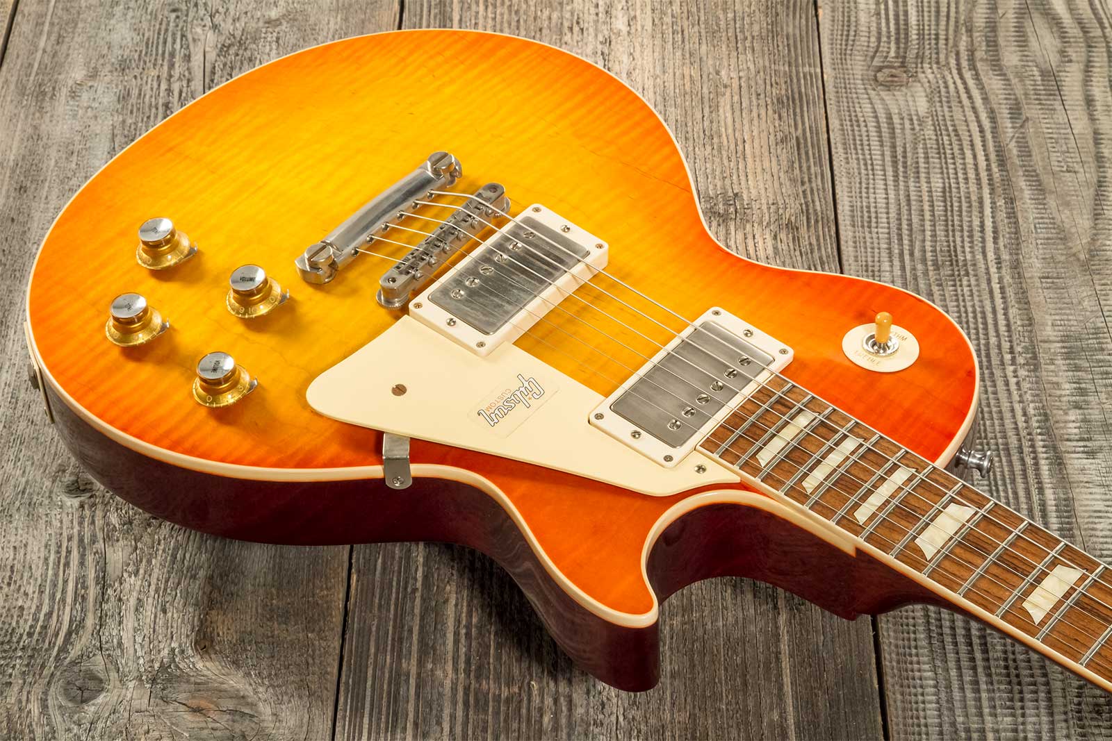Gibson Custom Shop Les Paul Standard 1960 V2 60th Anniversary 2h Ht Rw #0600 - Vos Orange Lemon Fade - Enkel gesneden elektrische gitaar - Variation 2
