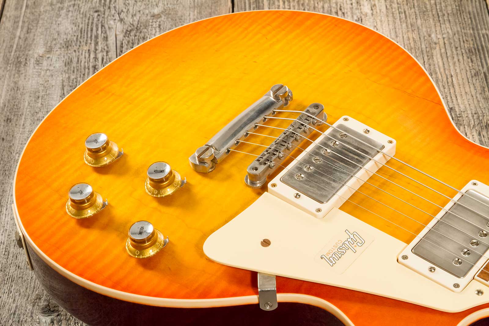 Gibson Custom Shop Les Paul Standard 1960 V2 60th Anniversary 2h Ht Rw #0600 - Vos Orange Lemon Fade - Enkel gesneden elektrische gitaar - Variation 3