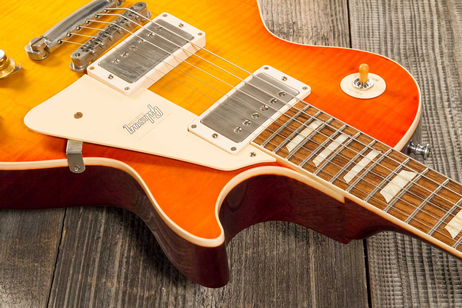 Gibson Custom Shop Les Paul Standard 1960 V2 60th Anniversary 2h Ht Rw #0600 - Vos Orange Lemon Fade - Enkel gesneden elektrische gitaar - Variation 4