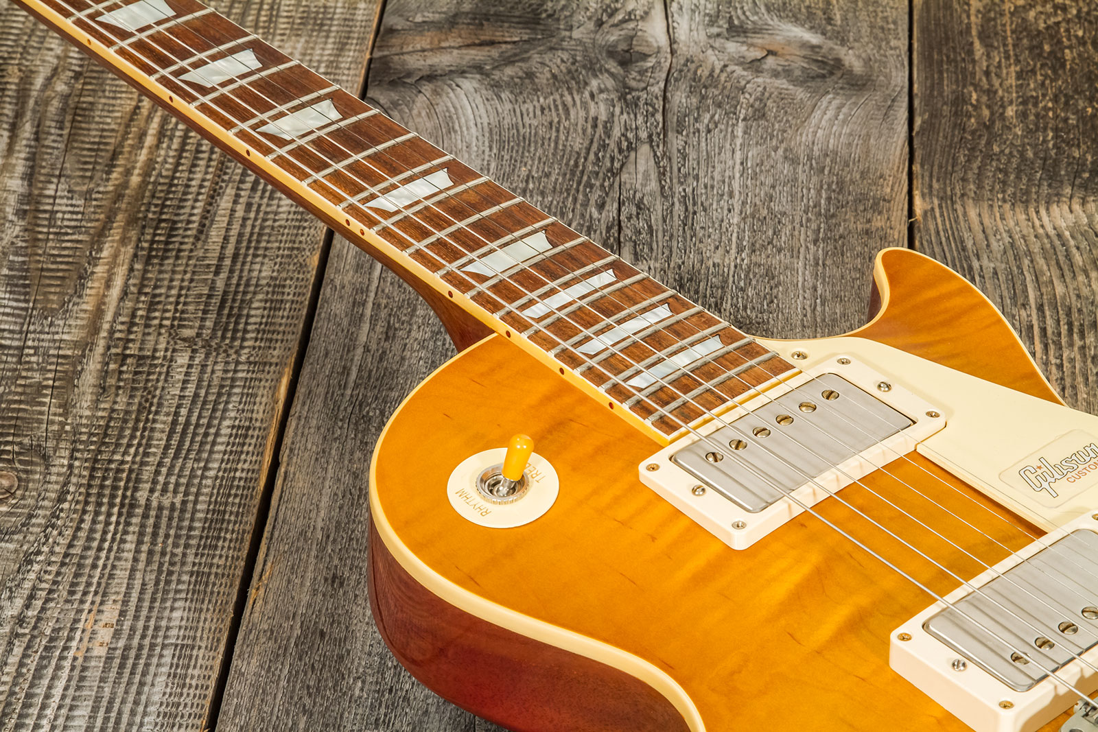 Gibson Custom Shop Les Paul Standard Burstdriver 2h Ht Rw #871130 - Vos Amber Ale - Enkel gesneden elektrische gitaar - Variation 4