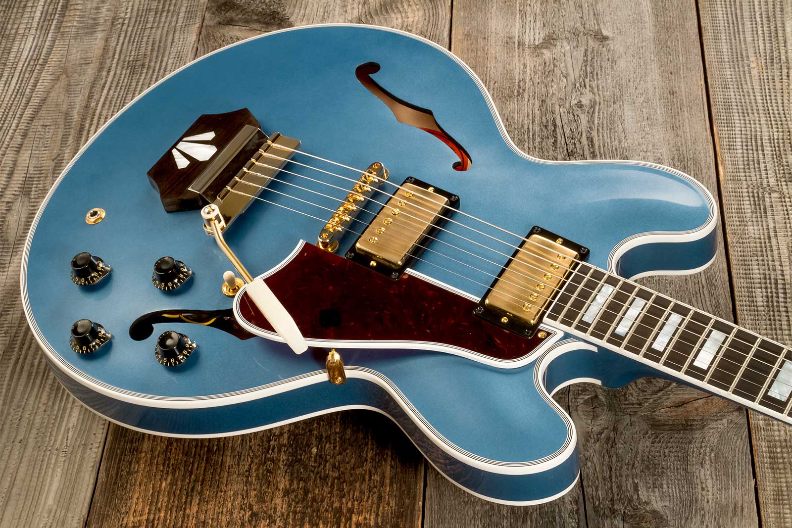 Gibson Custom Shop M2m Es-355 Maestro 2h Trem Eb #a940193 - Vos Pelham Blue - Hollow bodytock elektrische gitaar - Variation 2