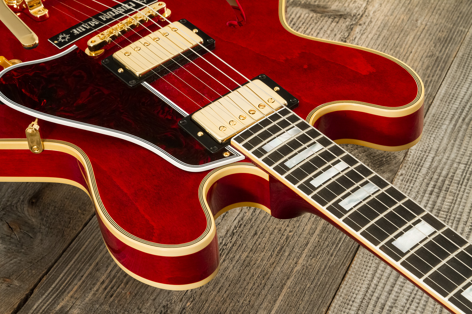 Gibson Custom Shop M2m Es355 1959 Bigsby Custom Made Plate 2h Trem Eb #a950134 - Vos 60s Cherry - Semi hollow elektriche gitaar - Variation 4