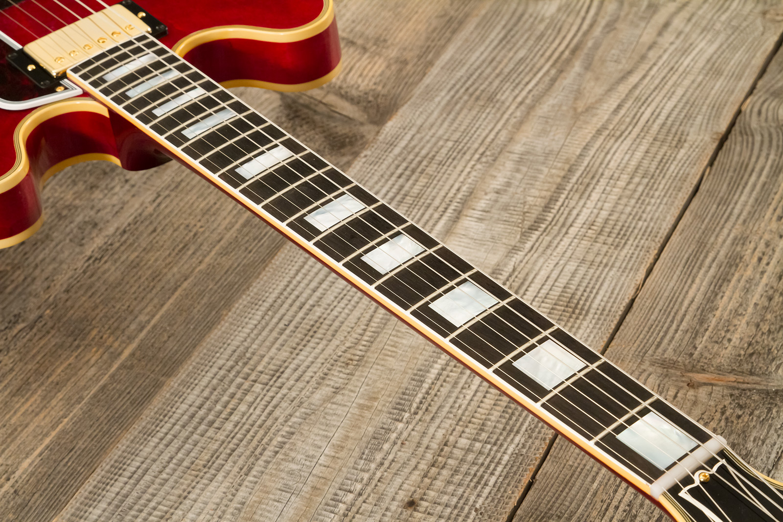 Gibson Custom Shop M2m Es355 1959 Bigsby Custom Made Plate 2h Trem Eb #a950134 - Vos 60s Cherry - Semi hollow elektriche gitaar - Variation 5