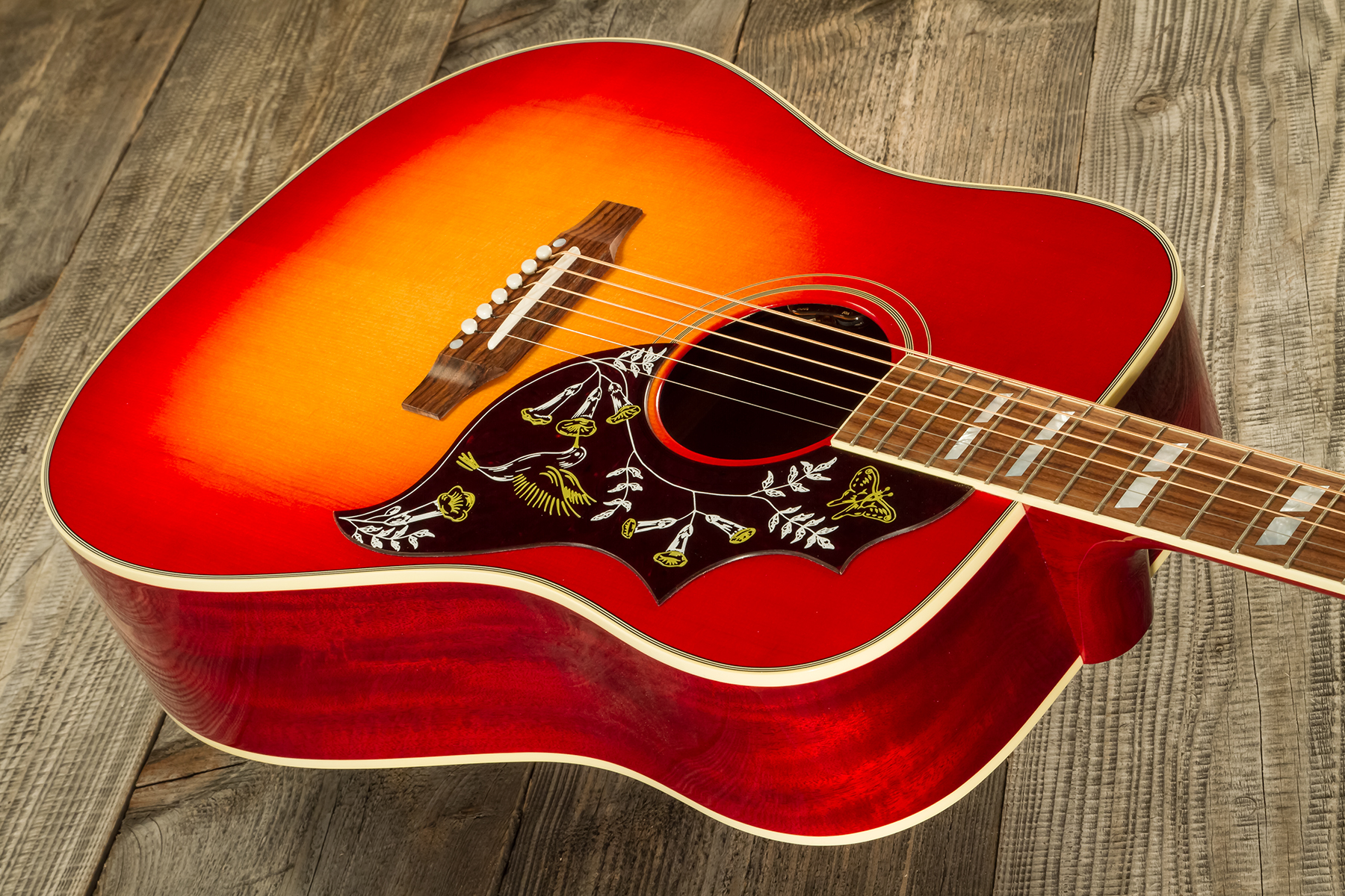 Gibson Custom Shop M2m Hummingbird Dreadnought Epicea Acajou Rw #22814152 - Vintage Cherry Sunburst - Volksgitaar - Variation 2