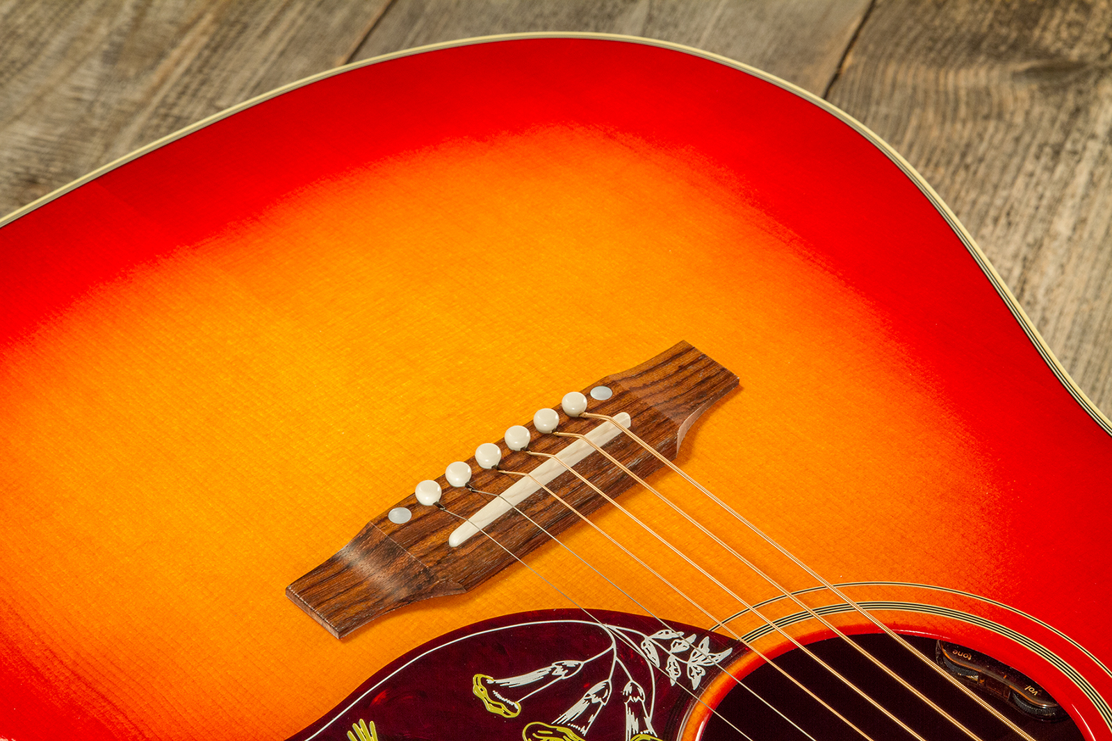 Gibson Custom Shop M2m Hummingbird Dreadnought Epicea Acajou Rw #22814152 - Vintage Cherry Sunburst - Volksgitaar - Variation 3