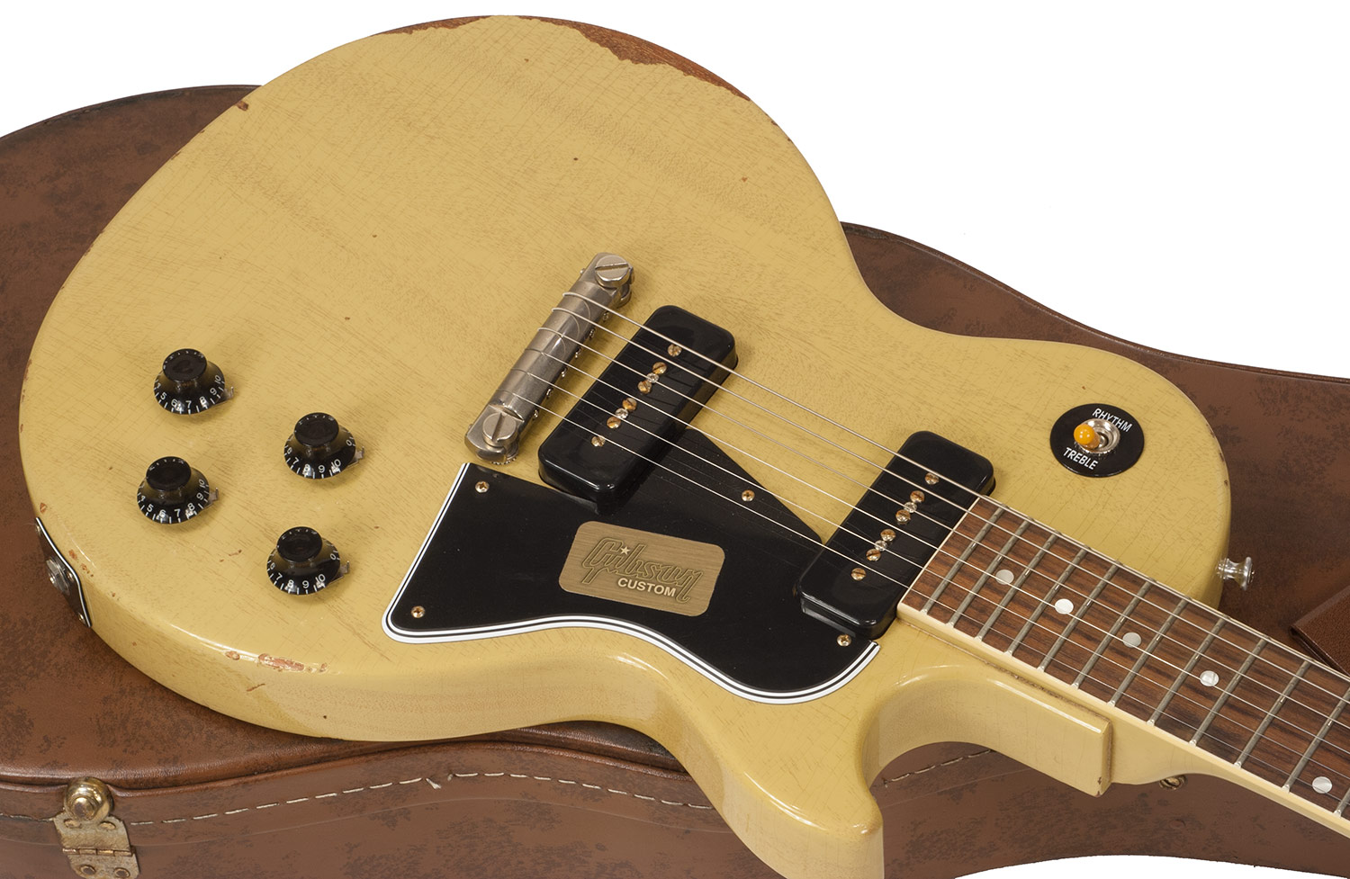 Gibson Custom Shop M2m  Les Paul Special 1960 Single Cut 2p90 Ht Rw - Heavy Aged Tv Yellow - Enkel gesneden elektrische gitaar - Variation 1