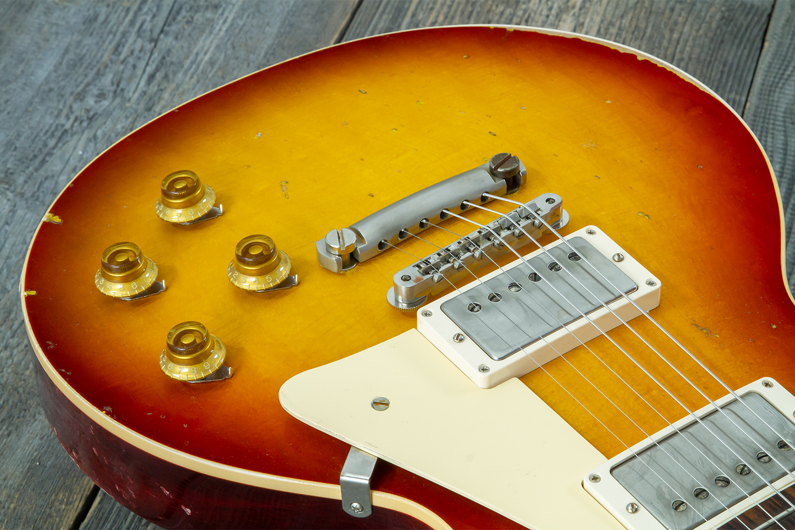 Gibson Custom Shop M2m Les Paul Standard 1958 2h Ht Rw #80780 - Heavy Aged '58 Burst - Single cut gitaar - Variation 9