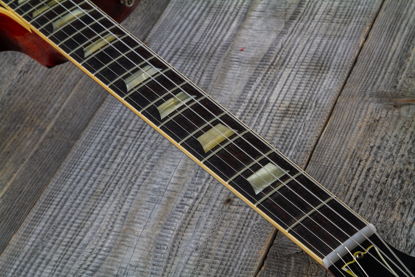 Gibson Custom Shop M2m Les Paul Standard 1958 2h Ht Rw #85546 - Murphy Lab Light Aged Ebony O. Gold - Single cut gitaar - Variation 5