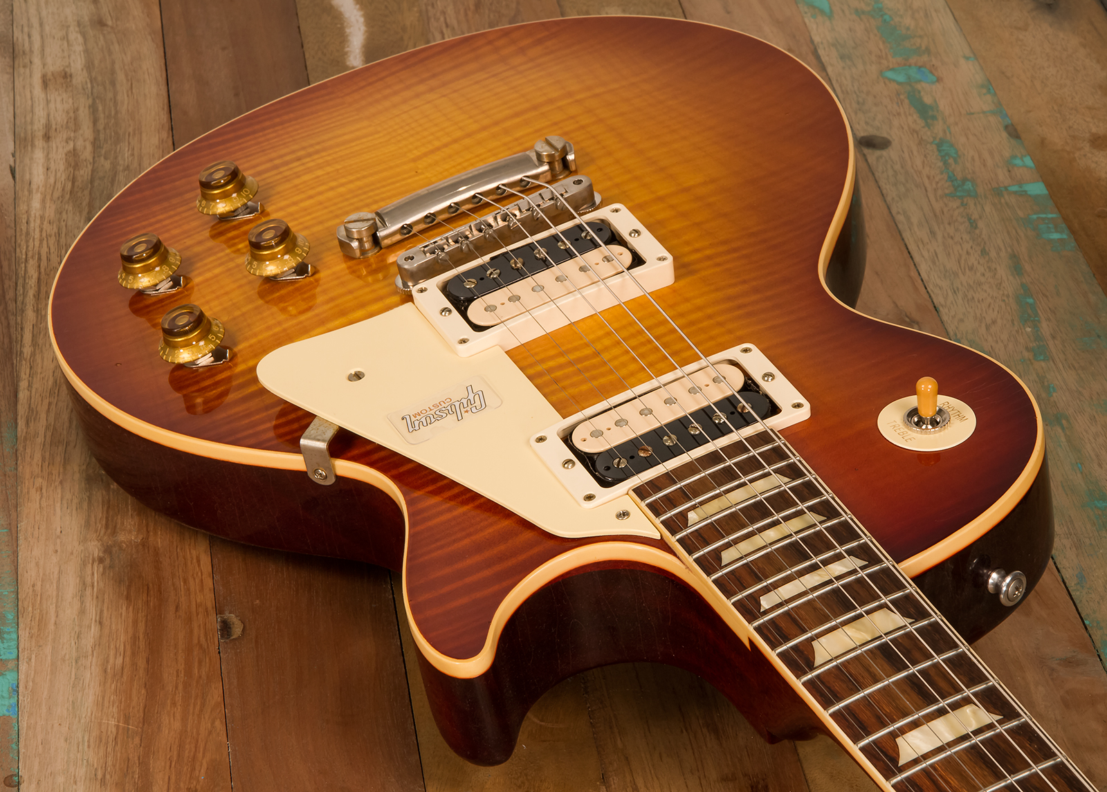 Gibson Custom Shop M2m Les Paul Standard 1958 2h Ht Rw #89904 - Kentucky Bourbon Fade - Enkel gesneden elektrische gitaar - Variation 2