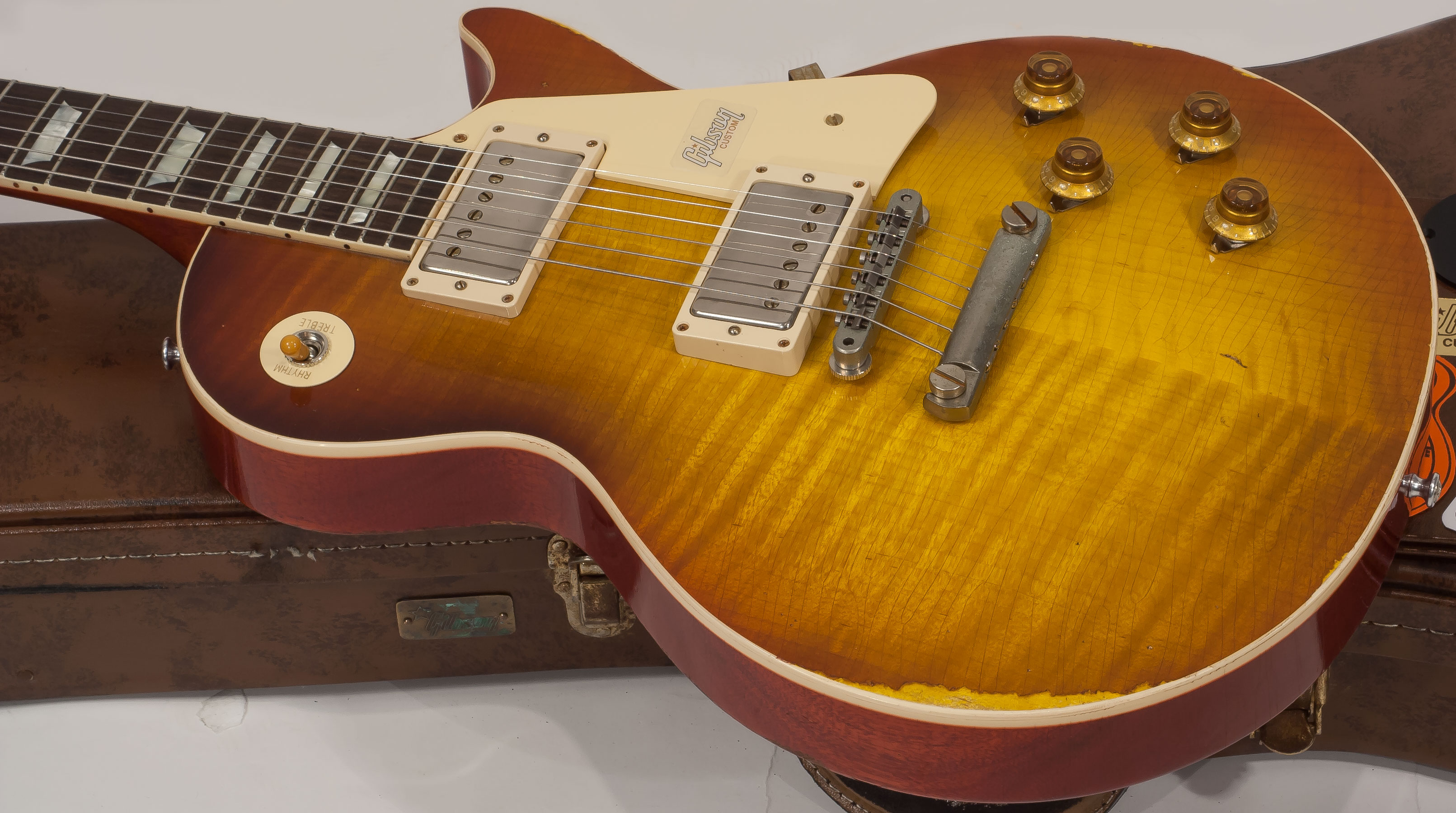 Gibson Custom Shop M2m Les Paul Standard 1958 2h Ht Rw #88149 - Heavy Aged Kentucky Bourbon Fade - Enkel gesneden elektrische gitaar - Variation 3