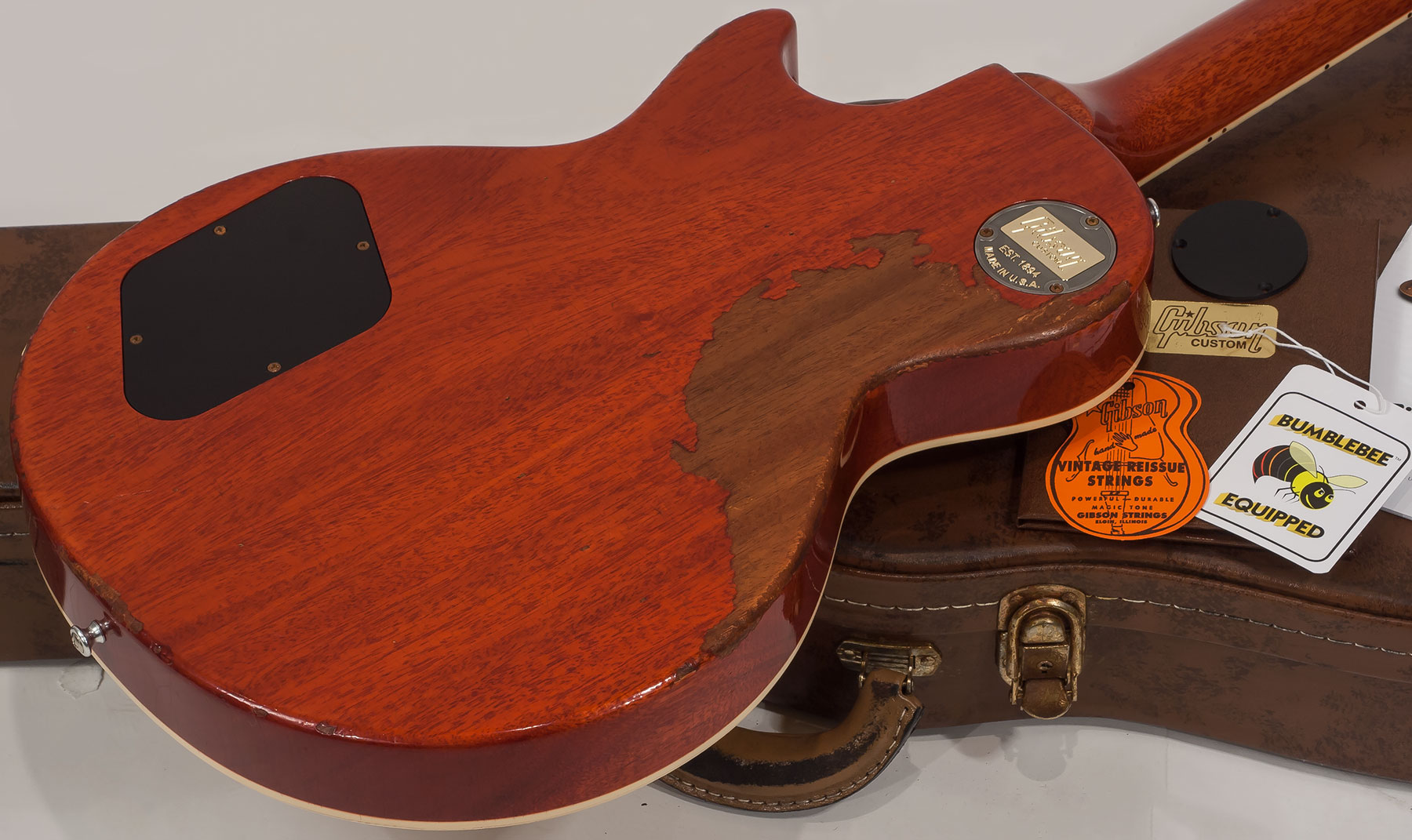 Gibson Custom Shop M2m Les Paul Standard 1958 2h Ht Rw #88149 - Heavy Aged Kentucky Bourbon Fade - Enkel gesneden elektrische gitaar - Variation 4