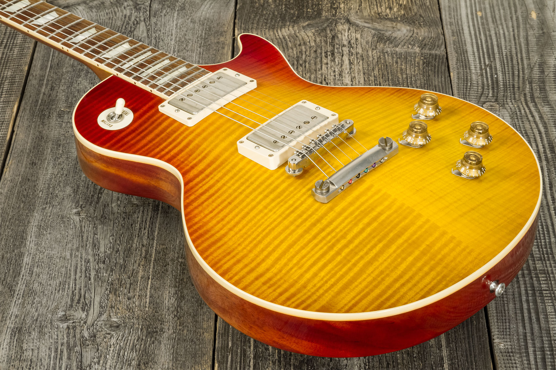 Gibson Custom Shop M2m Les Paul Standard 1959 2h Ht Rw #93133 - Vos Amber Burst - Enkel gesneden elektrische gitaar - Variation 3
