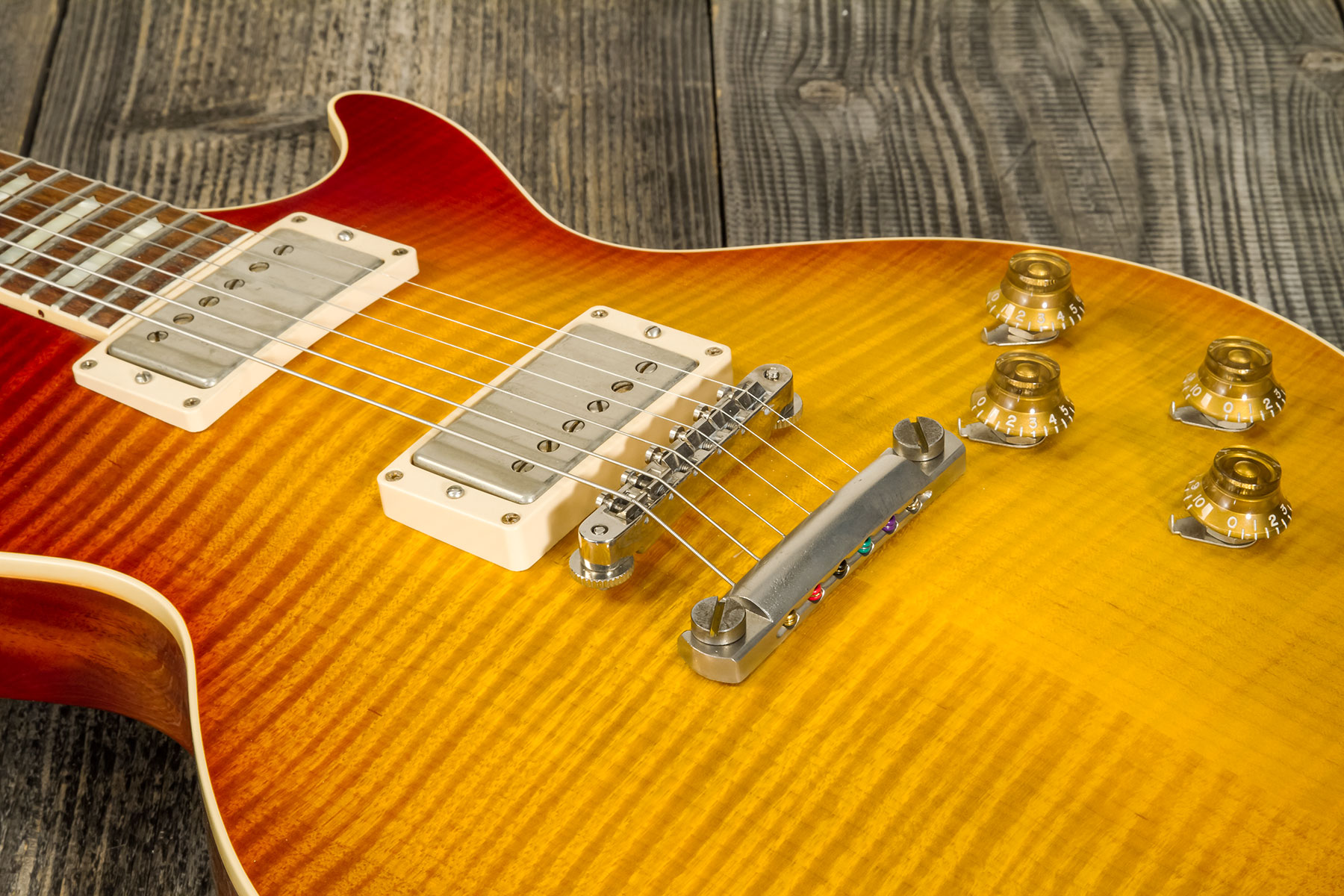 Gibson Custom Shop M2m Les Paul Standard 1959 2h Ht Rw #93133 - Vos Amber Burst - Enkel gesneden elektrische gitaar - Variation 5