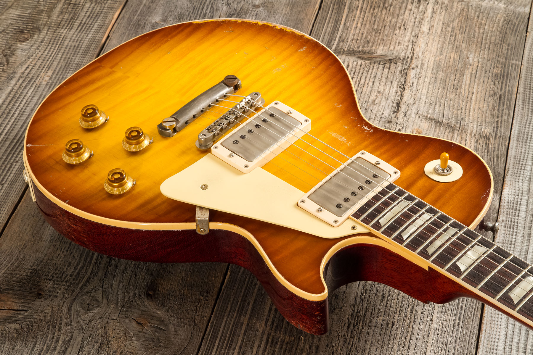 Gibson Custom Shop M2m Les Paul Standard 1959 2h Ht Rw #942047 - Murphy Lab Ultra Heavy Aged Golden Poppy Burst - Enkel gesneden elektrische gitaar - 