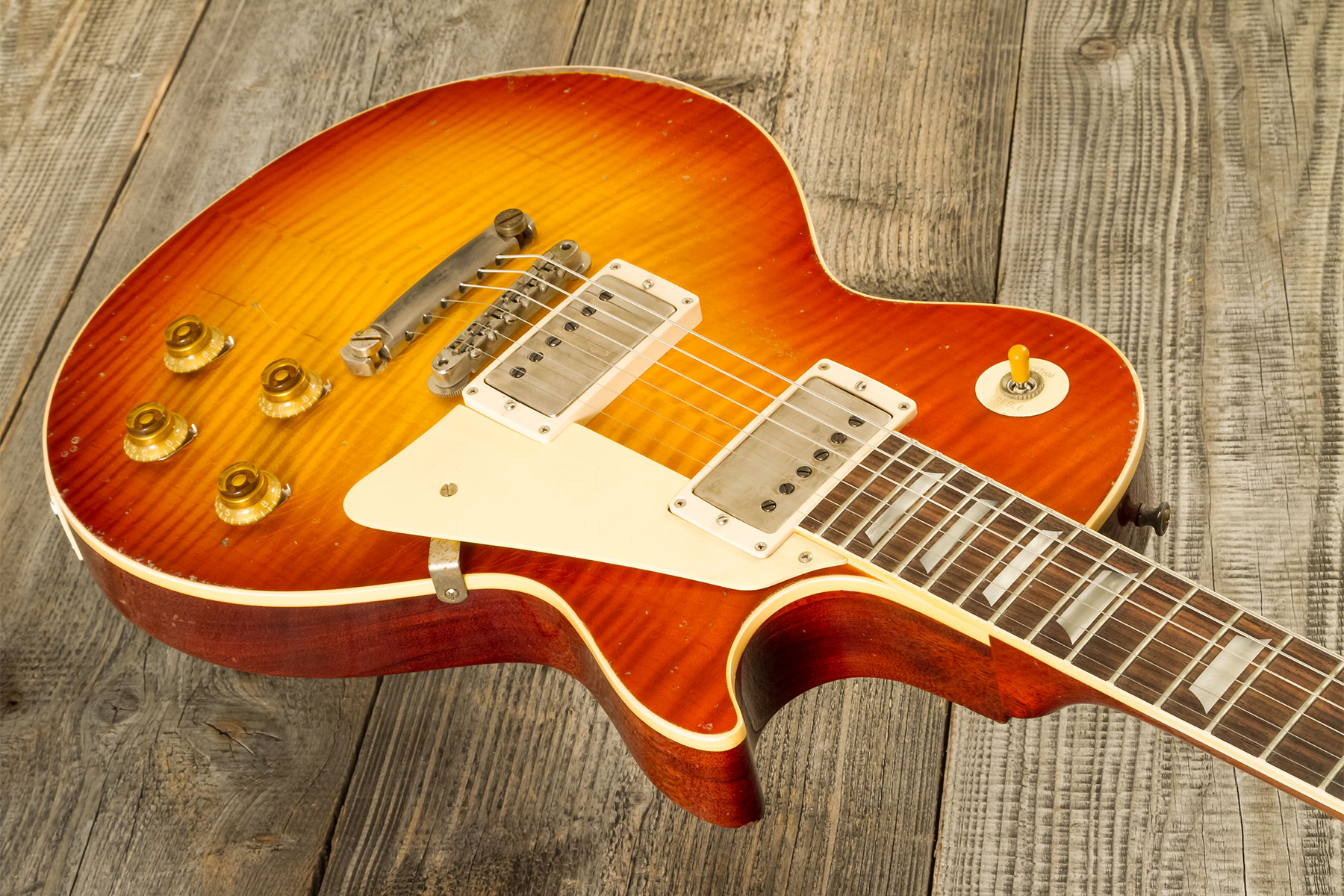 Gibson Custom Shop M2m Les Paul Standard 1959 2h Ht Rw #942136 - Murphy Lab Heavy Aged Sunrise Tea Burst - Enkel gesneden elektrische gitaar - Variati