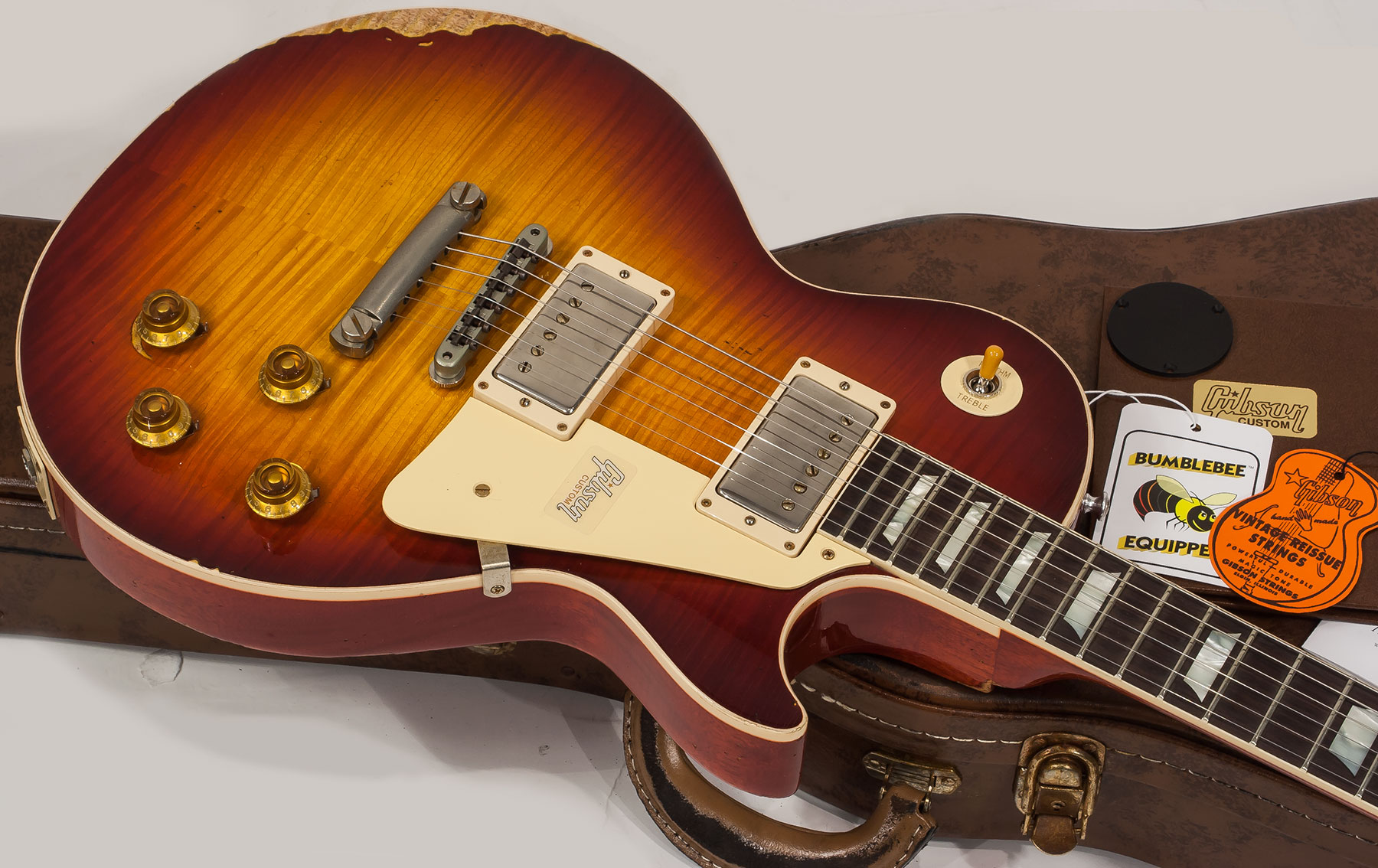 Gibson Custom Shop M2m Les Paul Standard 1959 2h Ht Rw #982206 - Heavy Aged Vintage Cherry Burst - Enkel gesneden elektrische gitaar - Variation 2