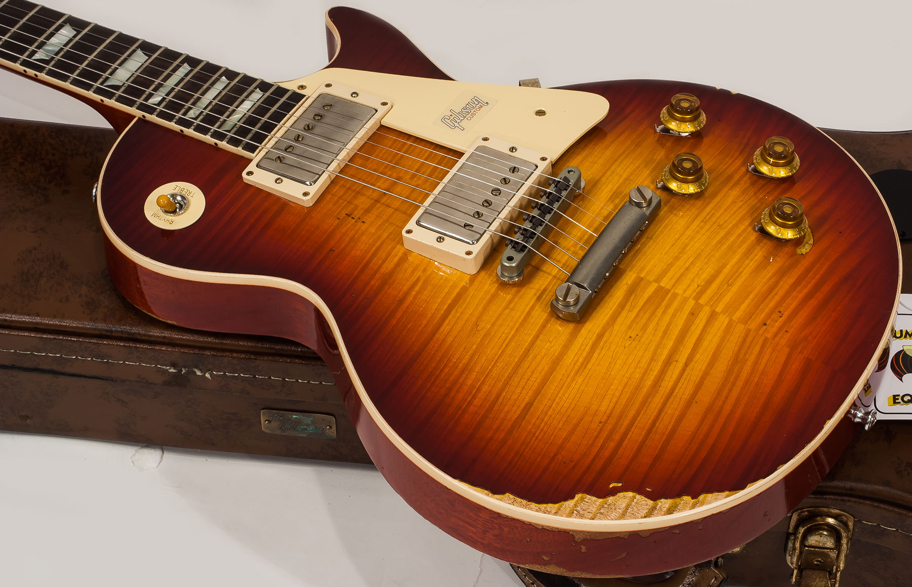 Gibson Custom Shop M2m Les Paul Standard 1959 2h Ht Rw #982206 - Heavy Aged Vintage Cherry Burst - Enkel gesneden elektrische gitaar - Variation 3