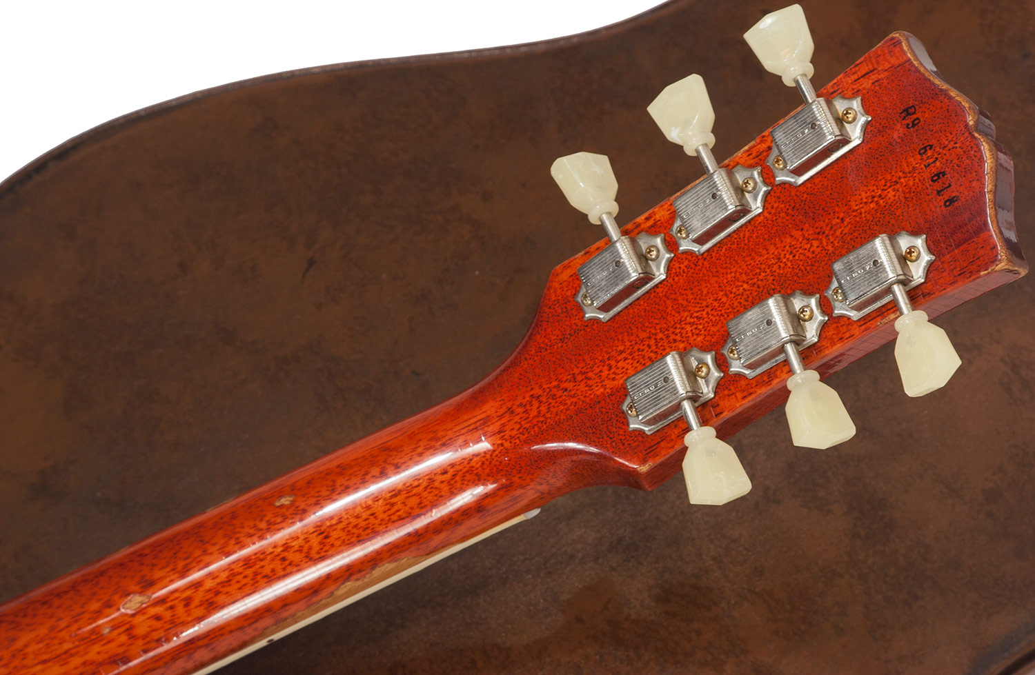 Gibson Custom Shop M2m Les Paul Standard 1959 2h Ht Rw #r961618 - Aged Sunrise Teaburst - Enkel gesneden elektrische gitaar - Variation 5