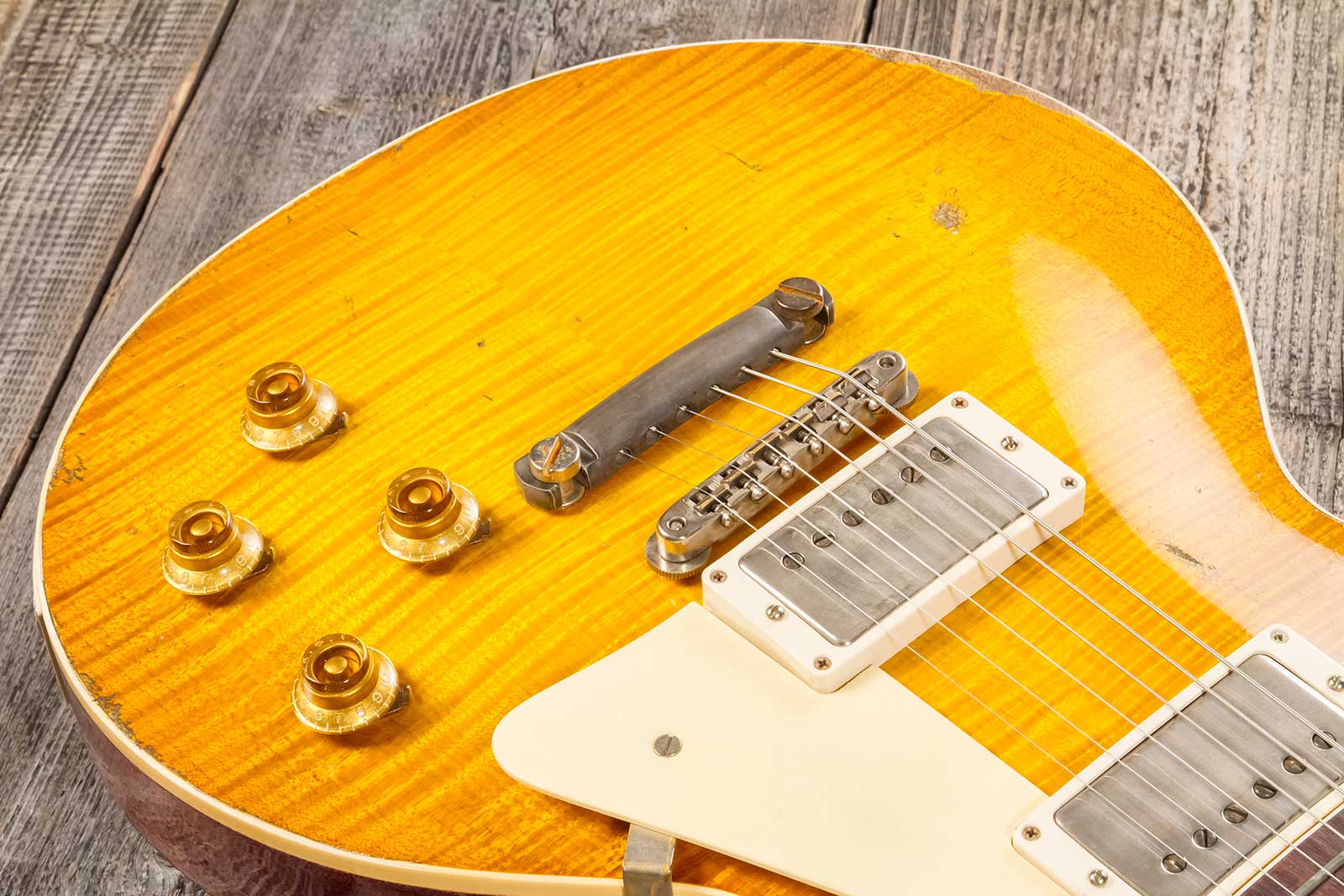 Gibson Custom Shop M2m Les Paul Standard 1959 Reissue 2h Ht Rw #94548 - Murphy Lab Ultra Heavy Aged Lemon Burst - Enkel gesneden elektrische gitaar - 