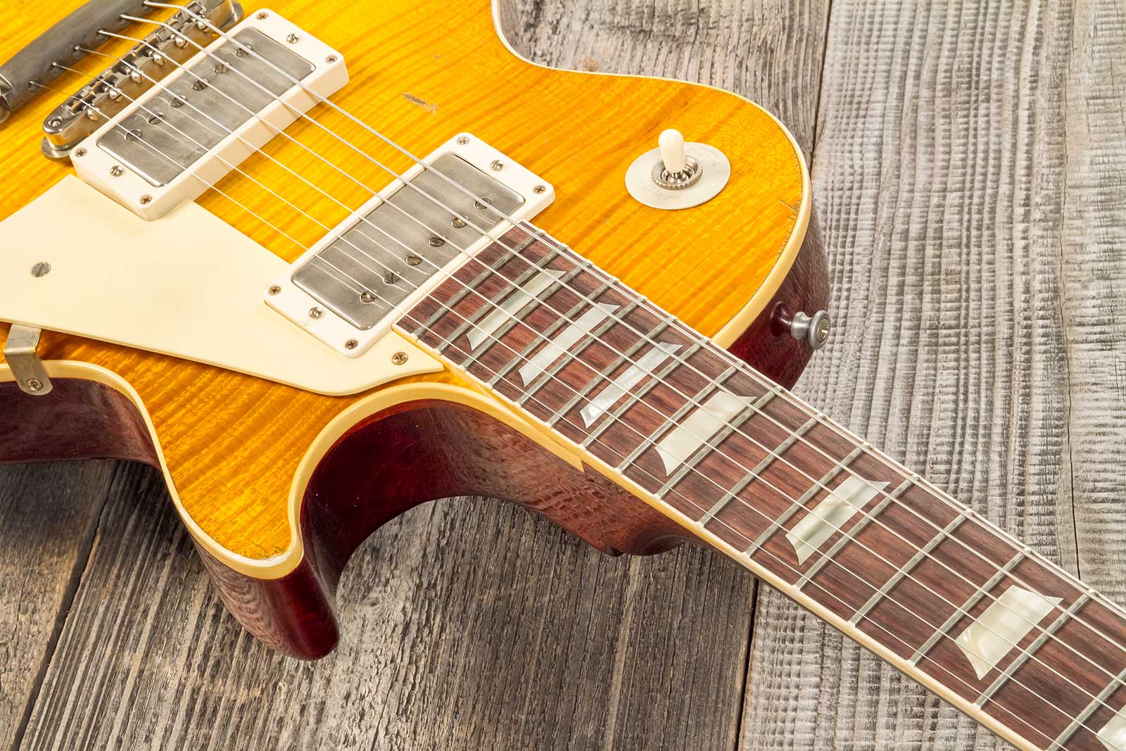 Gibson Custom Shop M2m Les Paul Standard 1959 Reissue 2h Ht Rw #94548 - Murphy Lab Ultra Heavy Aged Lemon Burst - Enkel gesneden elektrische gitaar - 