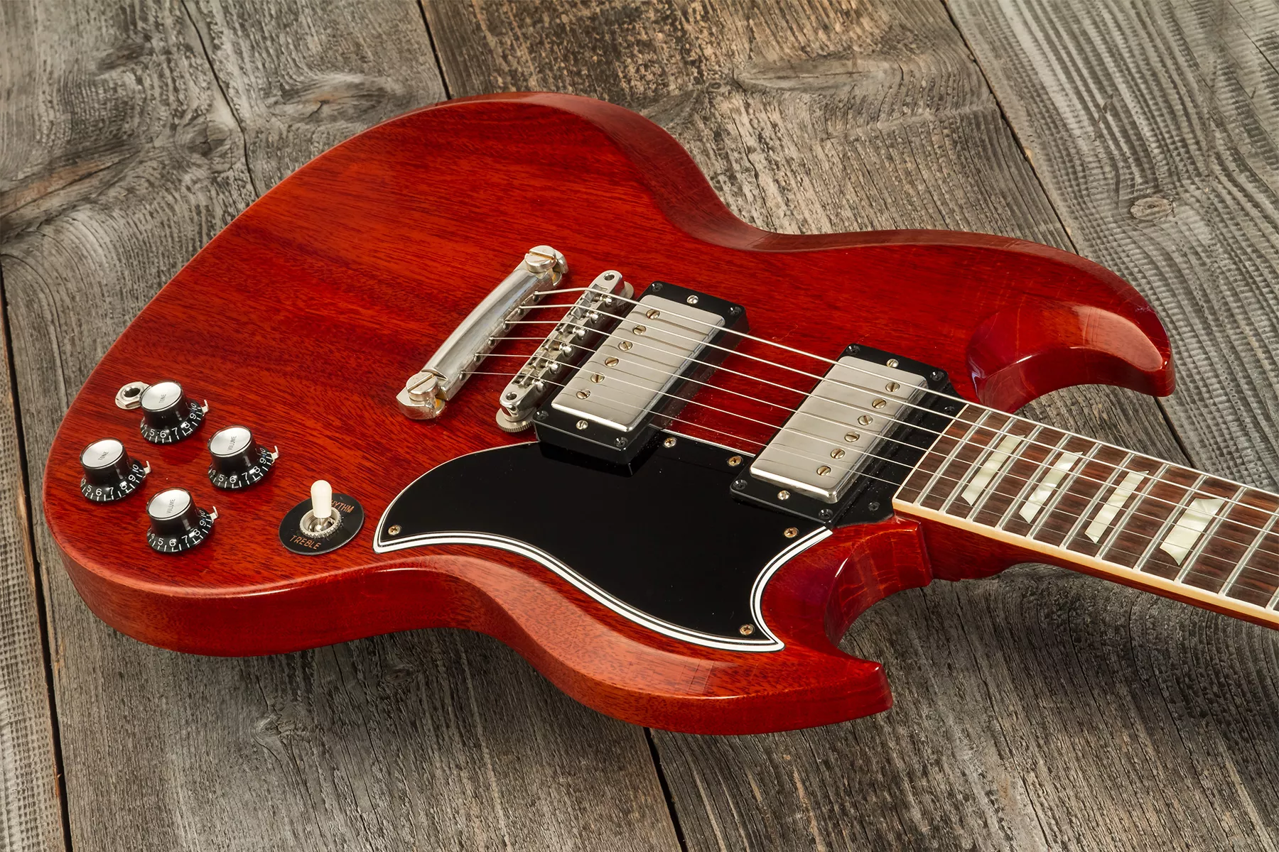 Gibson Custom Shop M2m Sg Standard 1961 Reissue 2h Ht Rw #400651 - Murphy Lab Ultra Light Aged Vintage Cherry - Guitarra eléctrica de doble corte. - V