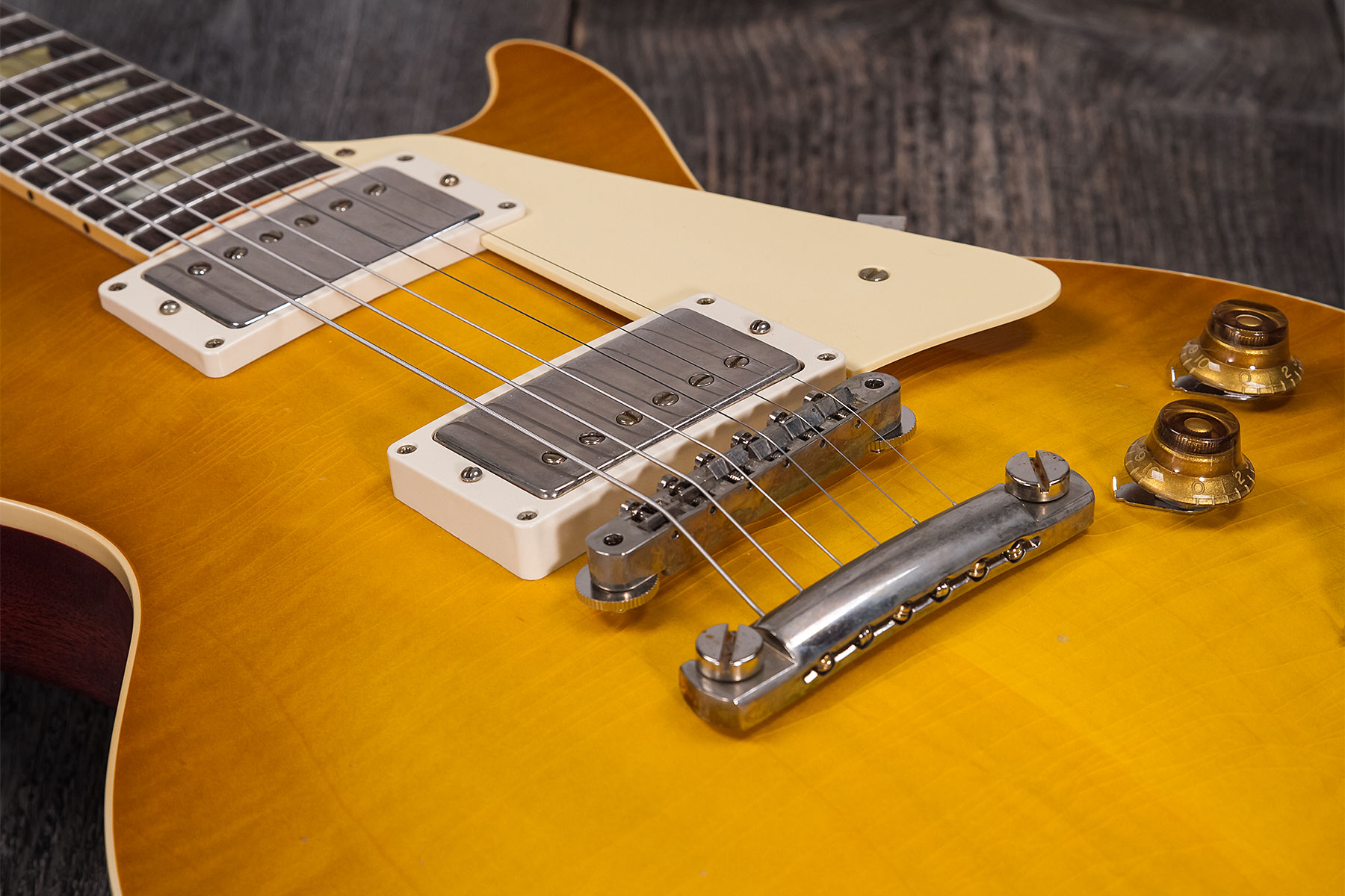 Gibson Custom Shop Murphy Lab Les Paul Standard 1958 Reissue 2h Ht Rw #821279 - Light Aged Lemon Burst - Enkel gesneden elektrische gitaar - Variation