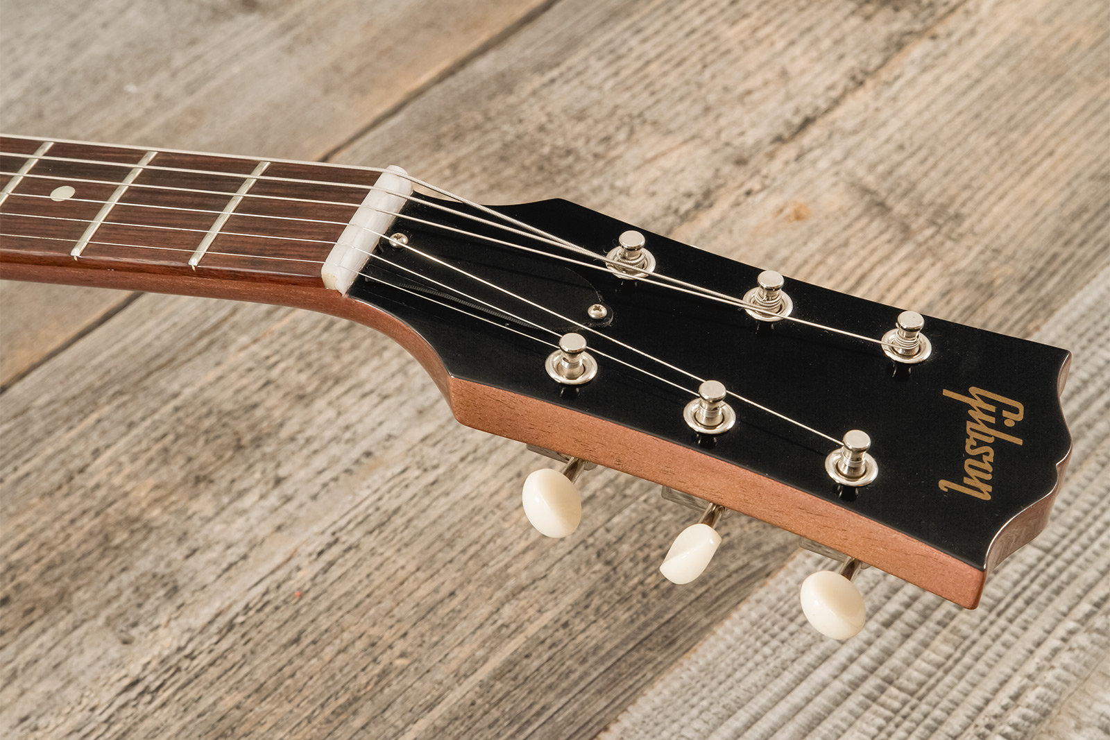 Gibson Custom Shop Sg Junior 1963 Lightning Bar 1s P90 Ht Rw - Vos Tv Heather Poly - Double cut gitaar - Variation 6