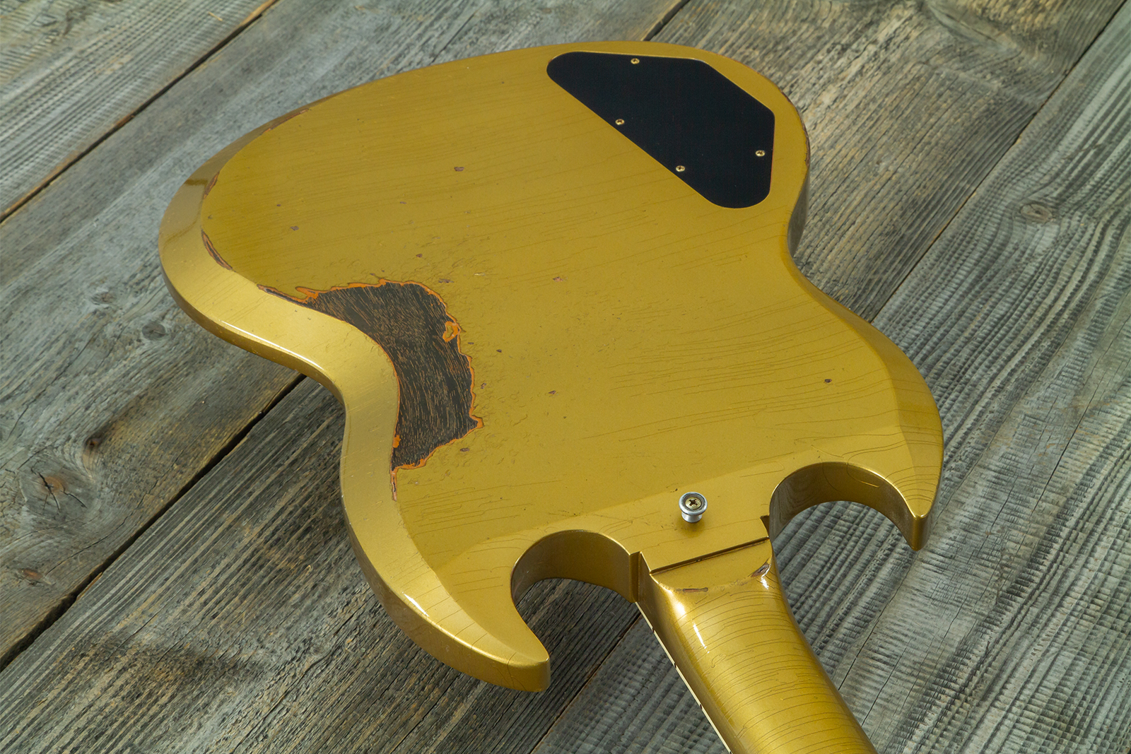 Gibson Custom Shop Sg Standard 1961 Reissue 2h Ht Rw #500881 - Murphy Lab Ultra Heavy Aged Double Gold - Double cut gitaar - Variation 10