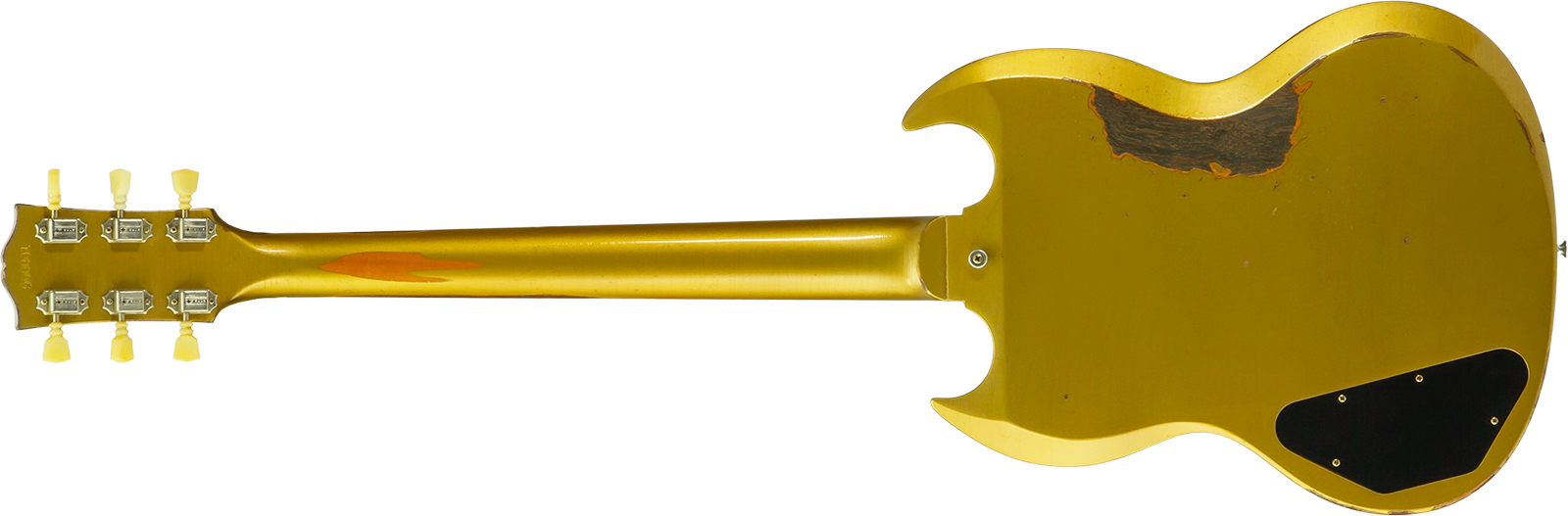 Gibson Custom Shop Sg Standard 1961 Reissue 2h Ht Rw #500881 - Murphy Lab Ultra Heavy Aged Double Gold - Double cut gitaar - Variation 1